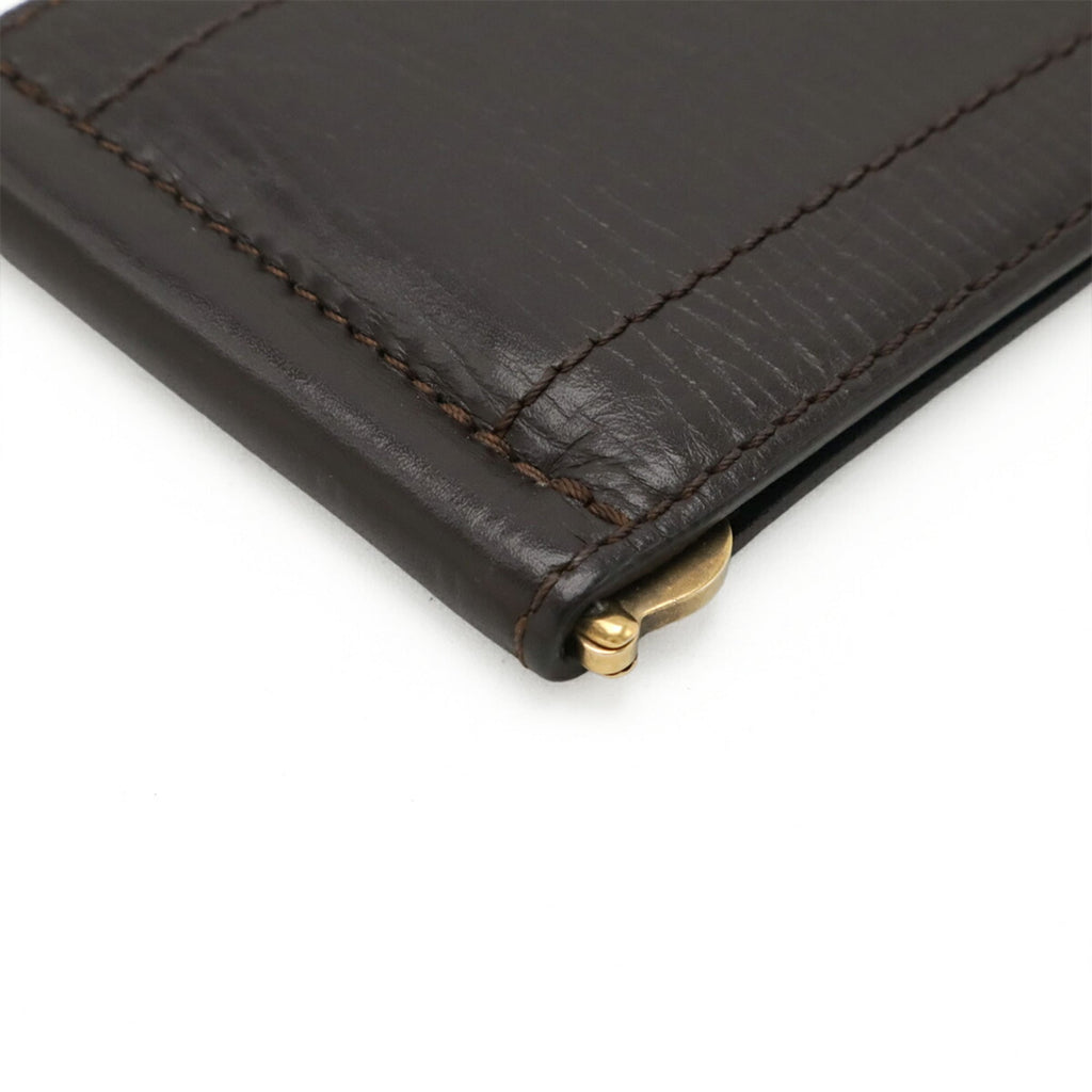 Louis Vuitton Utah Coffee Leather Money Clip (Pre-Owned)