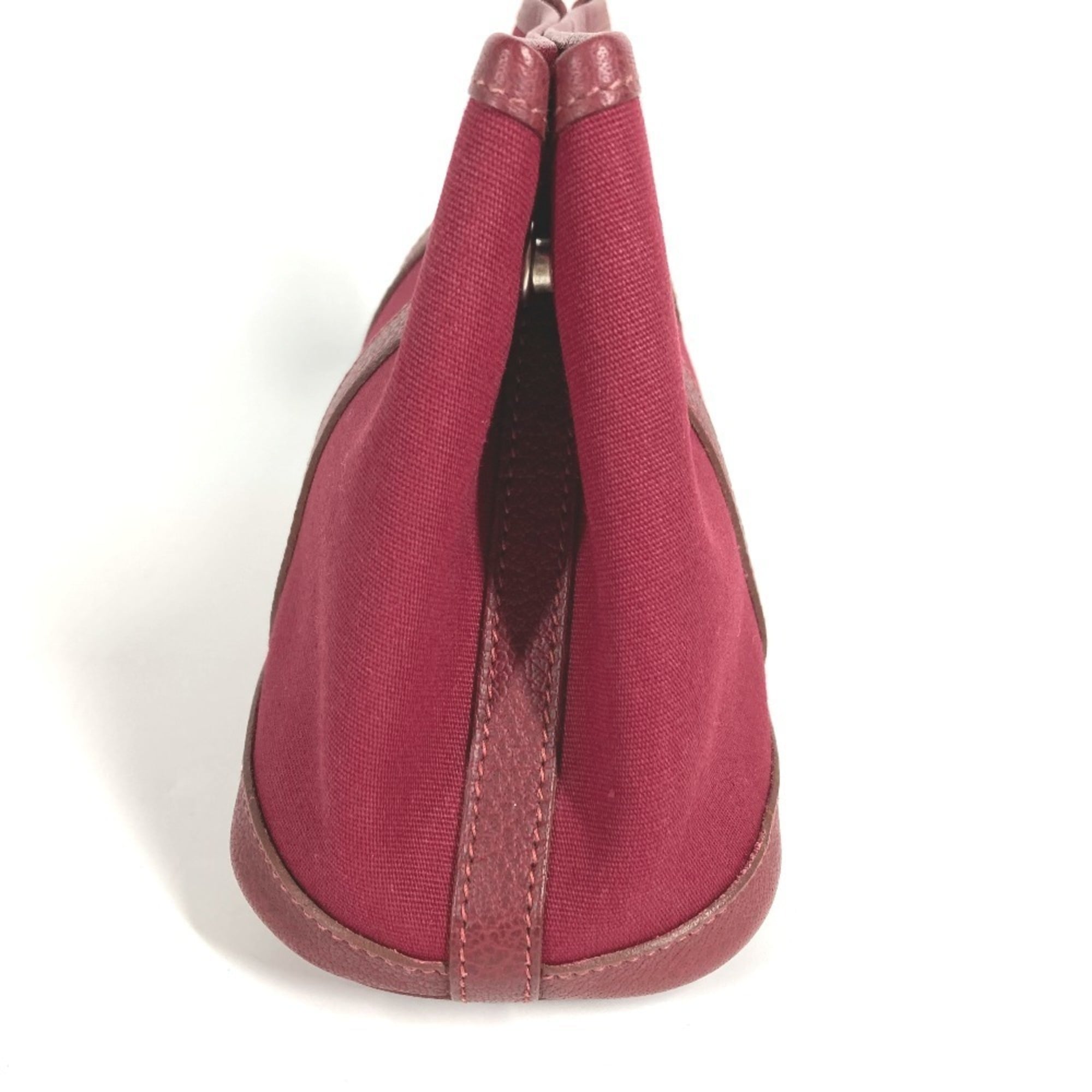 Hermes Garden Red Color Toile Officier Leather Clutch Bag Pouch (Pre-Owned)