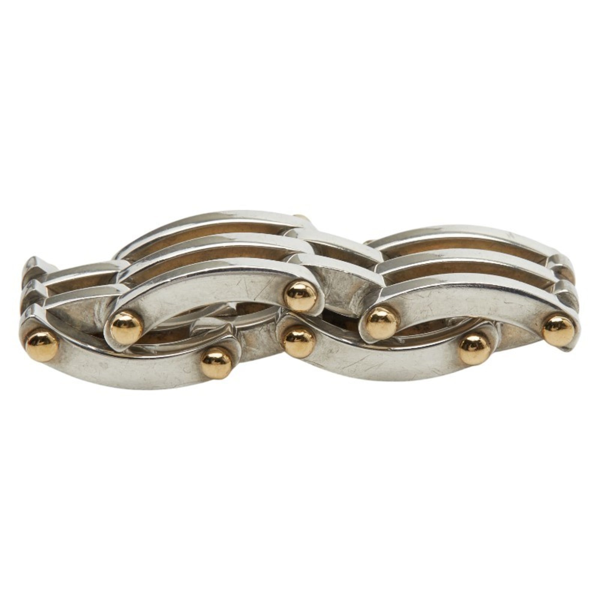 Tiffany Silver Yellow Gold Yellow Gold (18K) Silver 925 Band Ring (Pre-Owned)