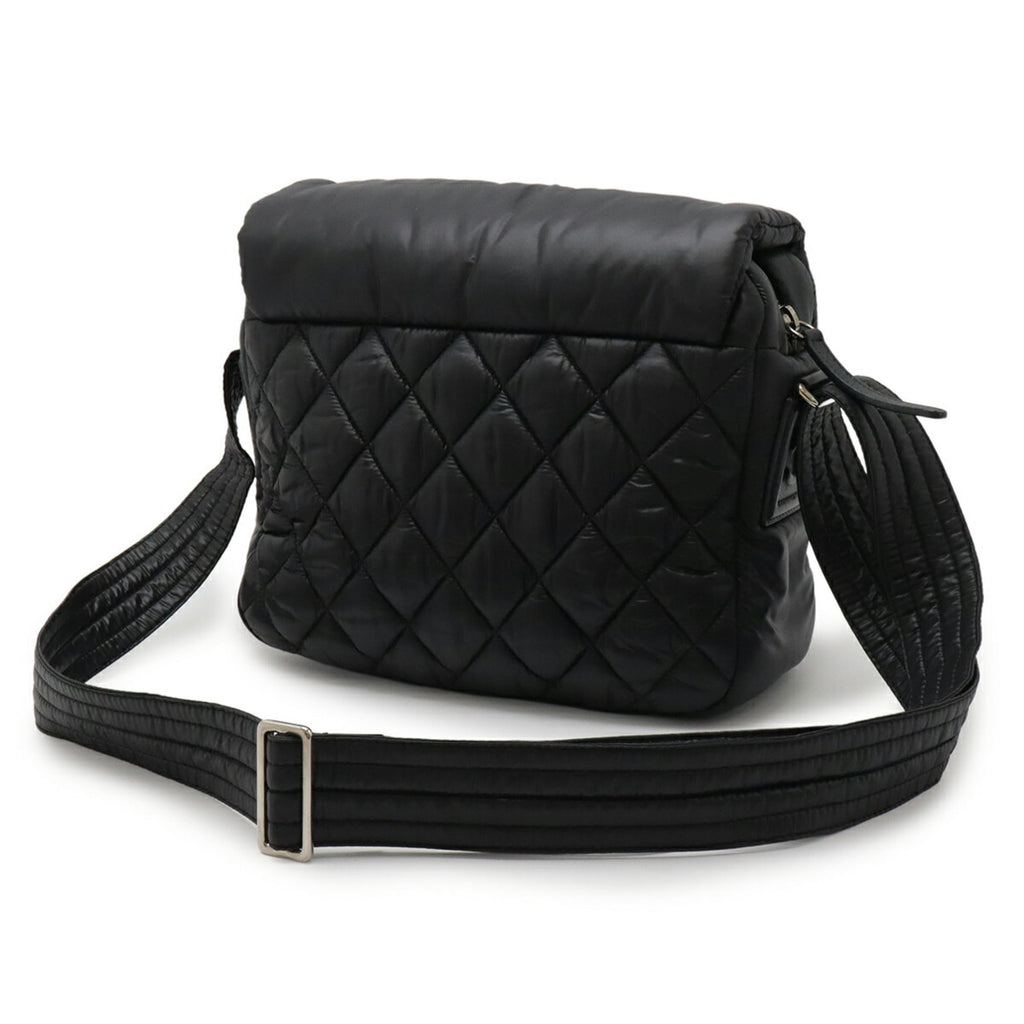 Chanel Coco Cocoon Black Nylon Leather Shoulder Bag (Pre-Owned)