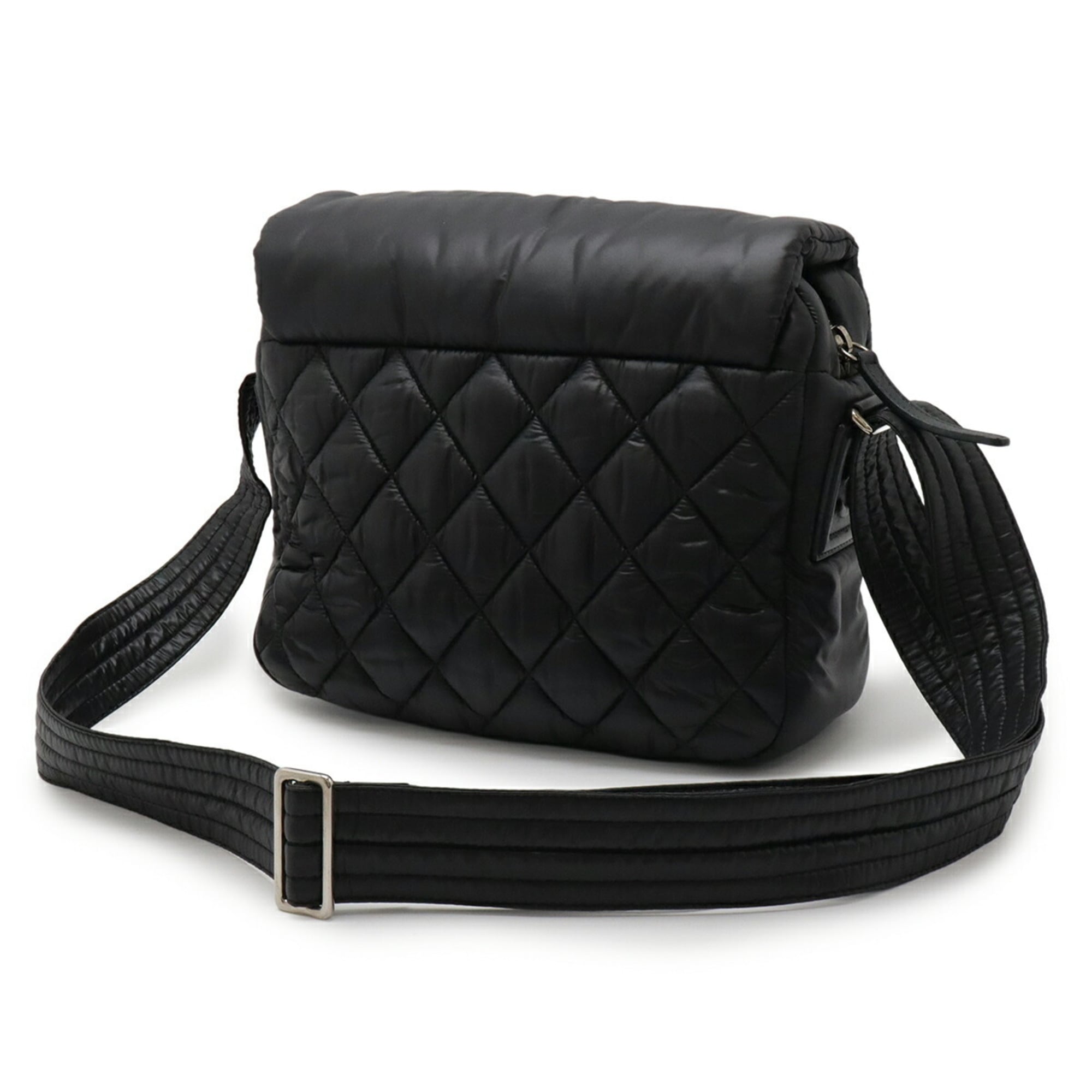 Chanel Coco Cocoon Black Nylon Leather Shoulder Bag (Pre-Owned)