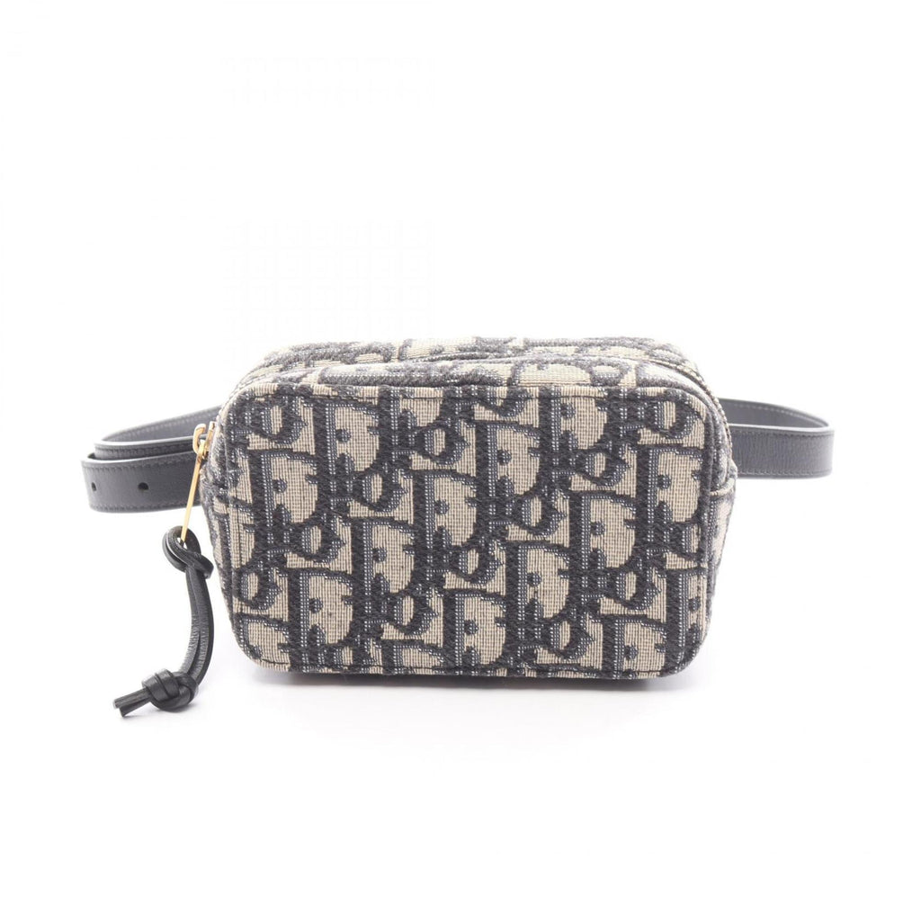 Christian Dior Beige Navy Canvas Leather Fanny Pack (Pre-Owned)