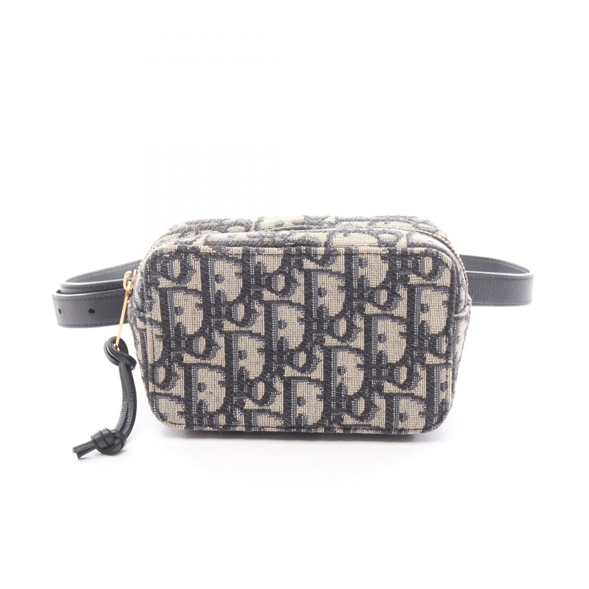 Christian Dior Beige Navy Canvas Leather Fanny Pack (Pre-Owned)