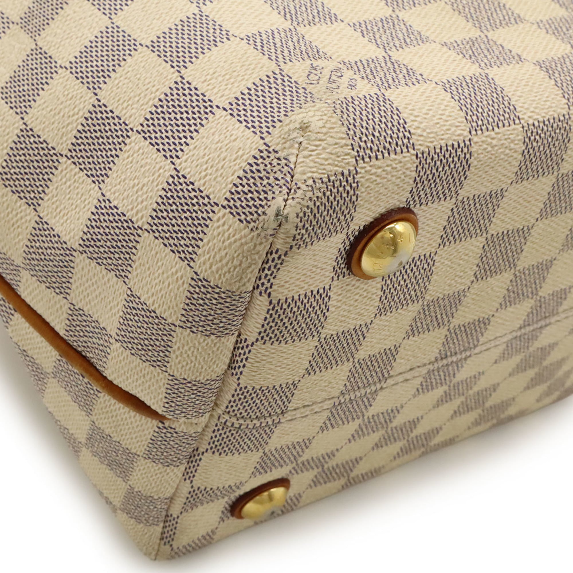 Louis Vuitton Ivory White Damier Azur Pvc Shoulder Bag Tote Bag (Pre-Owned)