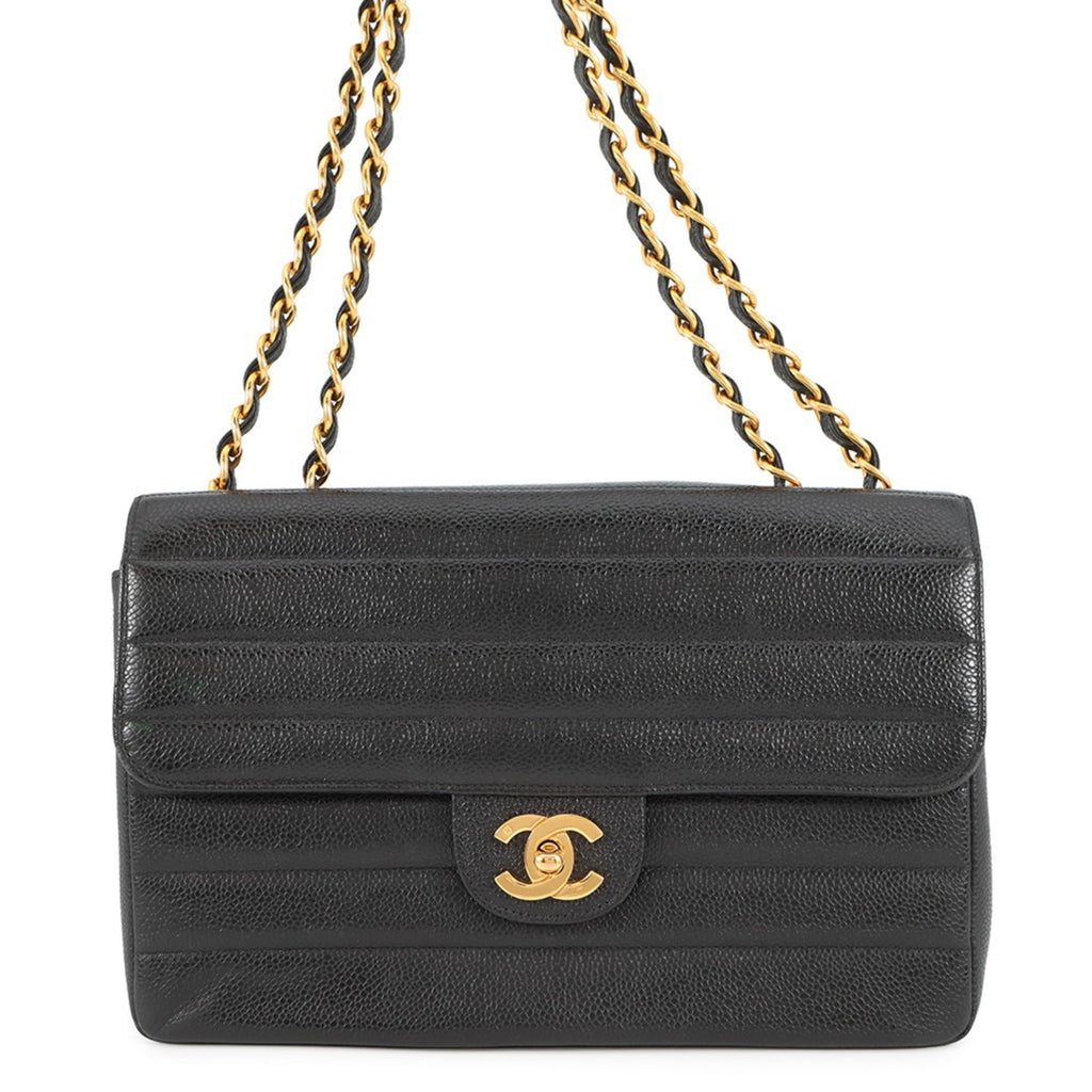 Chanel Black Grained Calfskin Shoulder Bag (Pre-Owned)