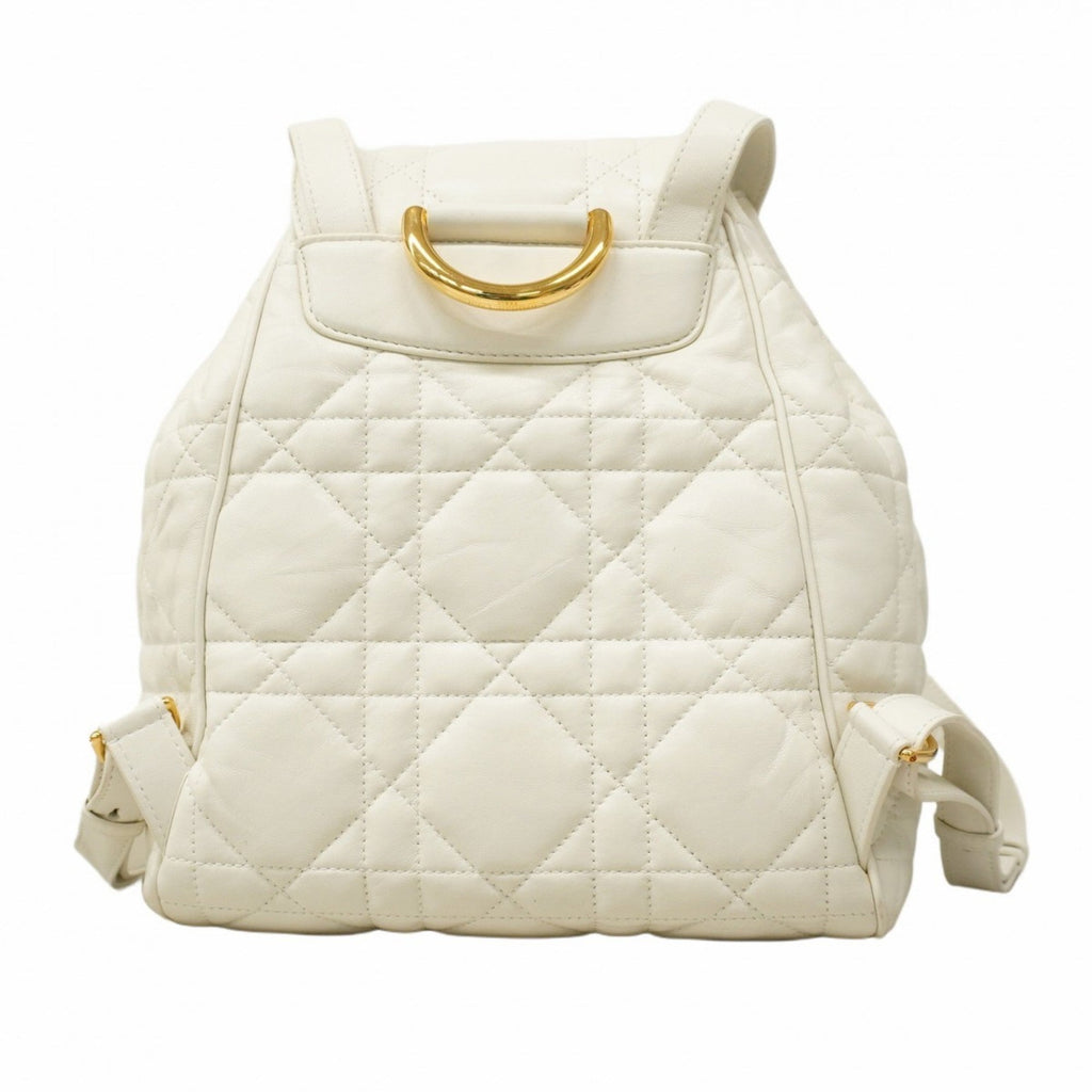 Christian Dior White Leather Backpack (Pre-Owned)