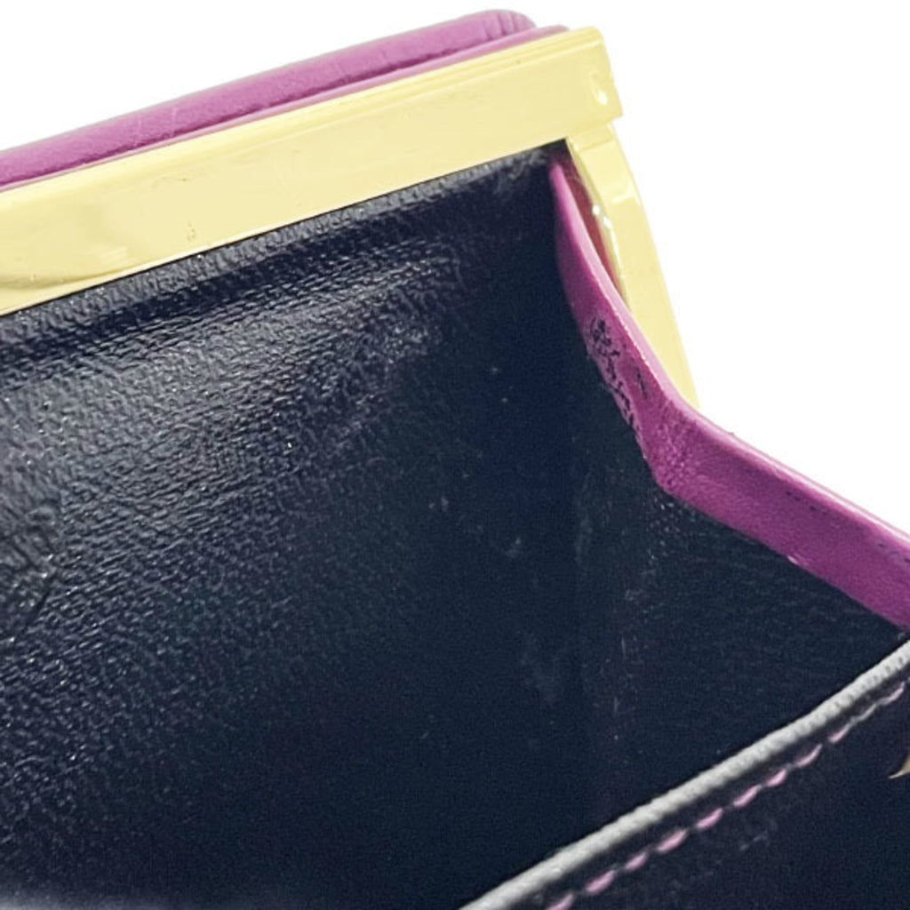Yves Saint Laurent Purple Leather Wallet (Bi-Fold) (Pre-Owned)