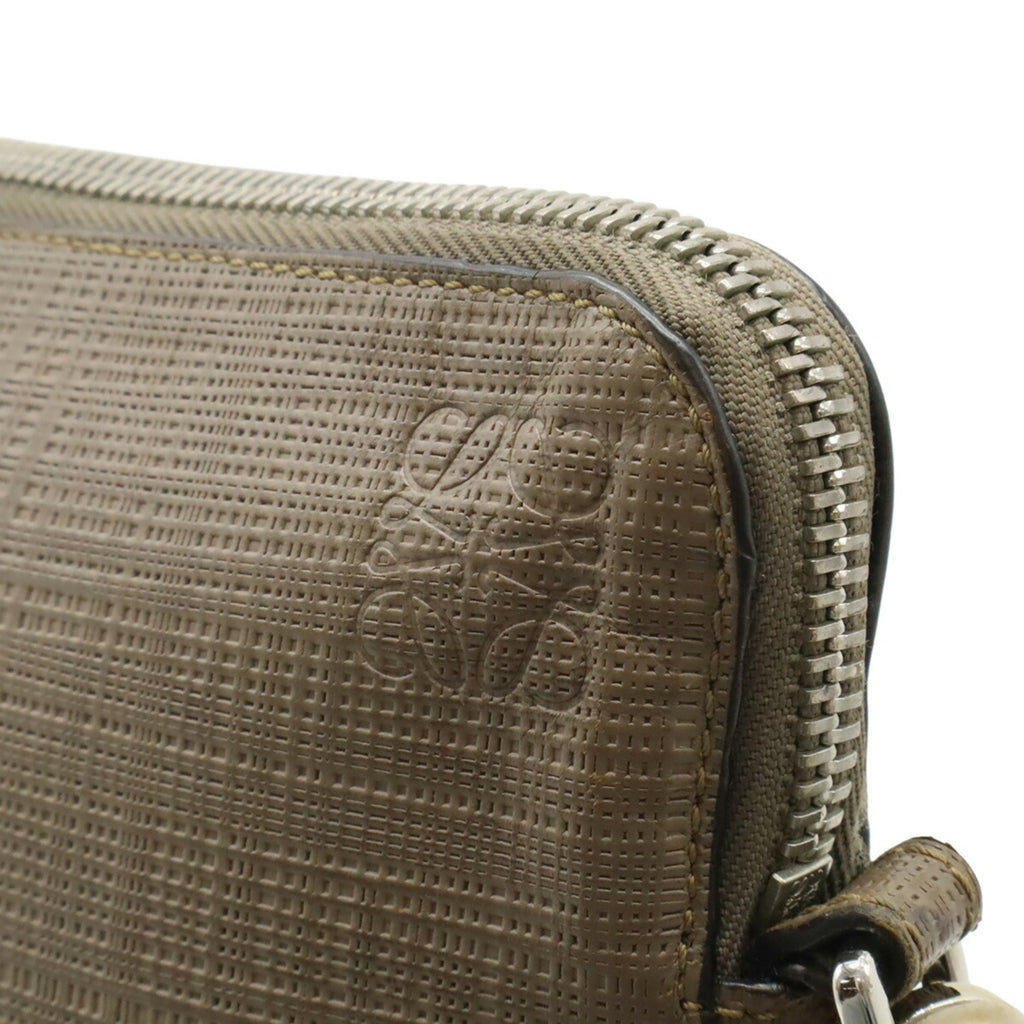 Loewe Linen Gray Grayish Leather Shoulder Bag (Pre-Owned)