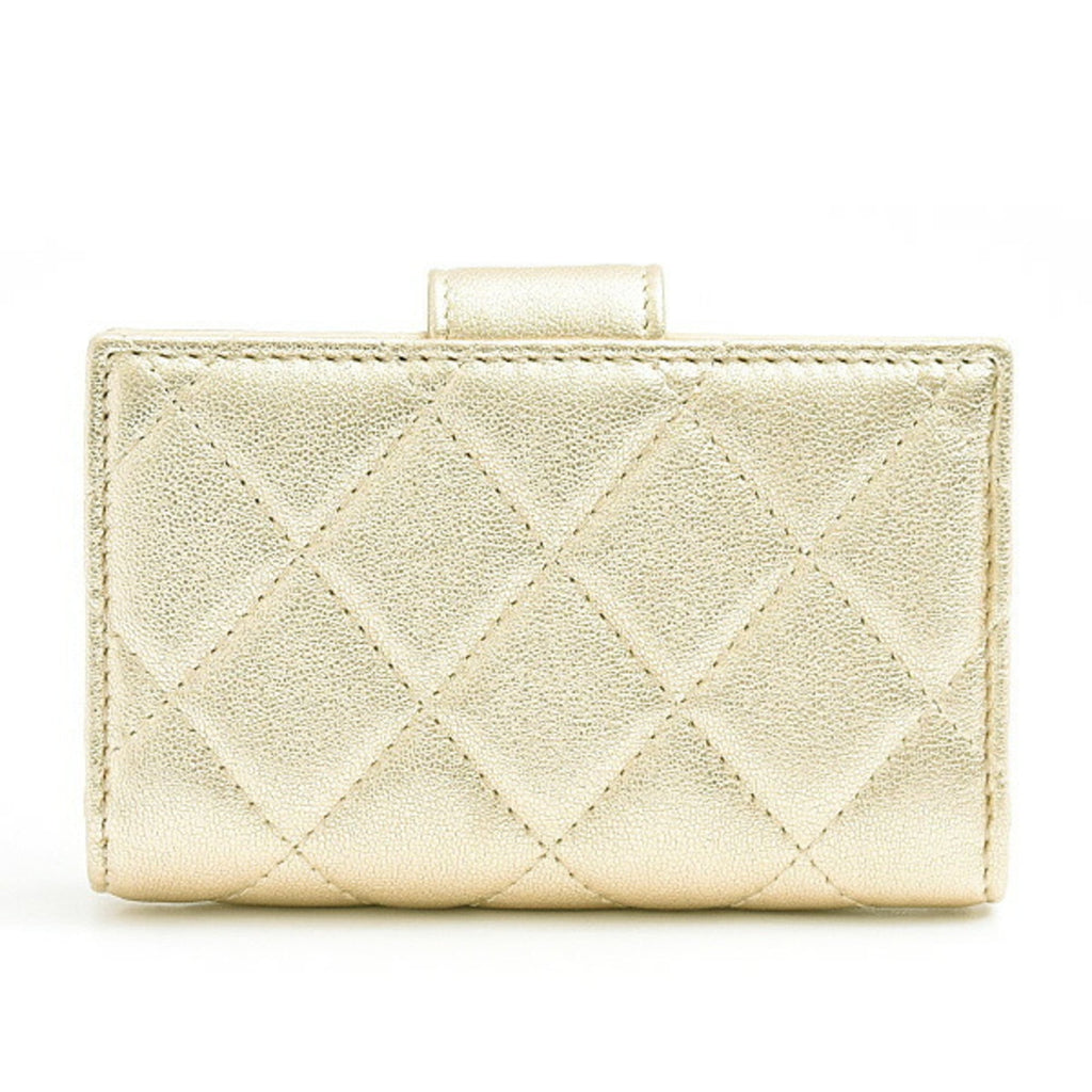 Chanel Matelasse Gold Leather Wallet (Bi-Fold) (Pre-Owned)