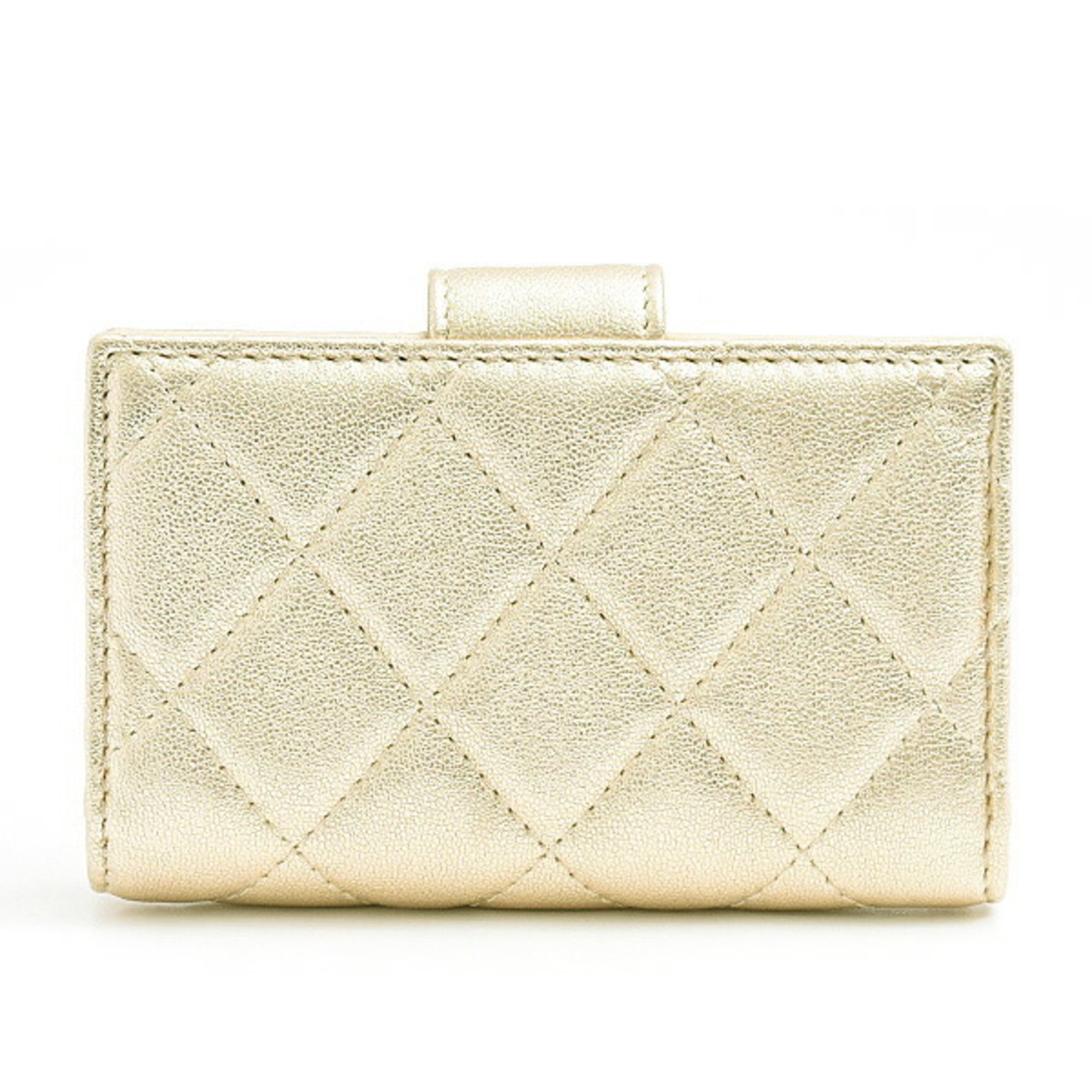 Chanel Matelasse Gold Leather Wallet (Bi-Fold) (Pre-Owned)
