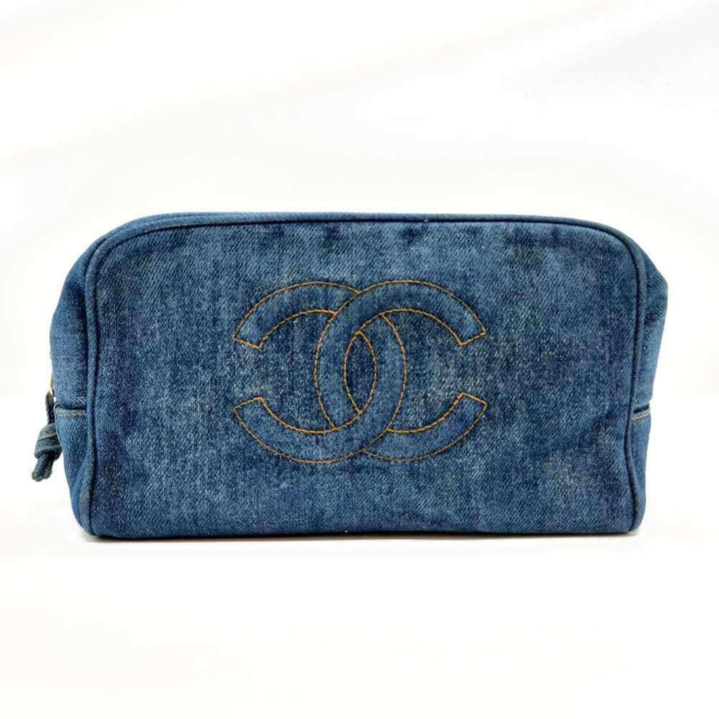 Chanel Denim Blue Denim Clutch Bag (Pre-Owned)