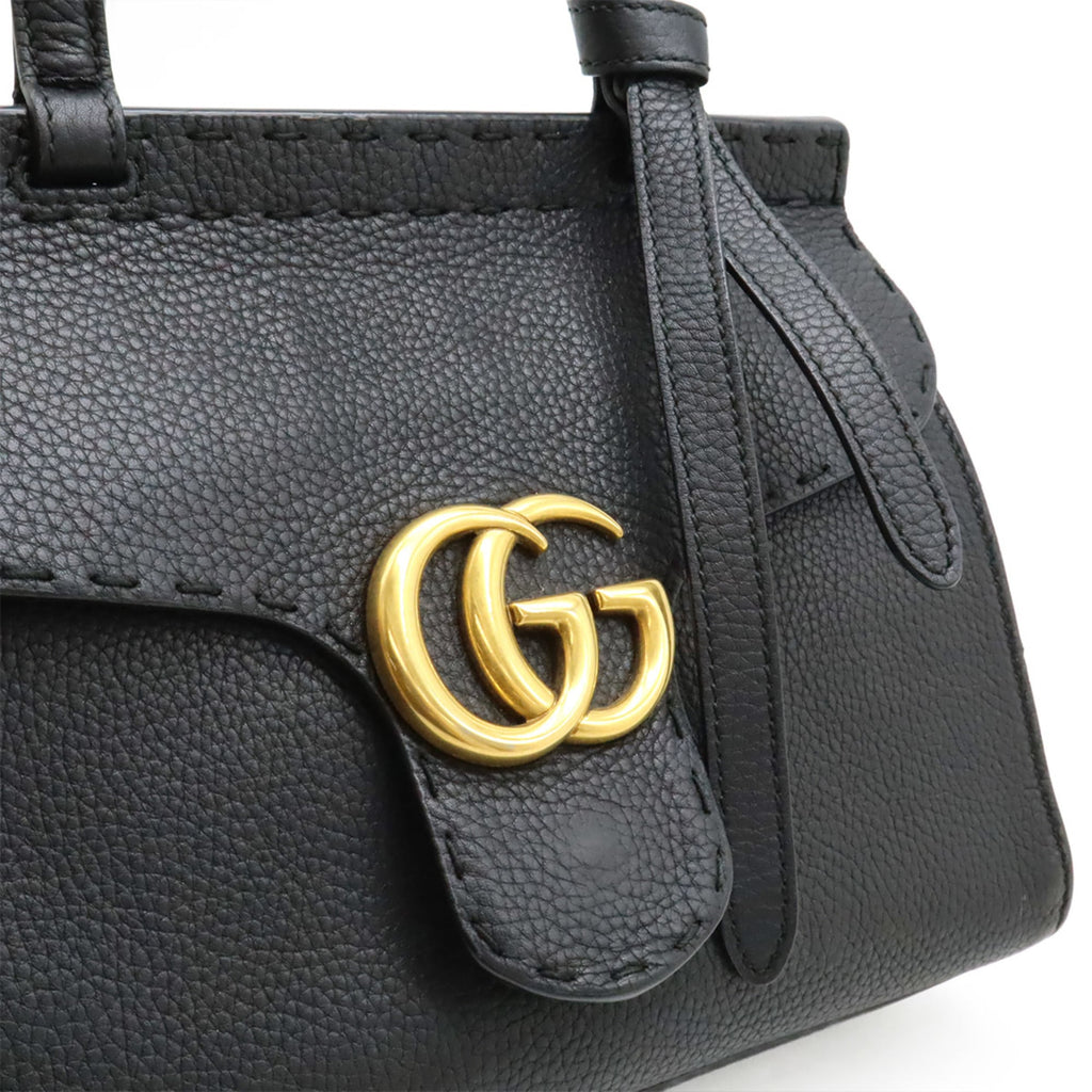 Gucci Black Leather Handbag Shoulder Bag (Pre-Owned)