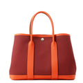 Hermes Garden Orange Poppy Rouge Grenat Toile H Negonda Leather Tote Bag (Pre-Owned)