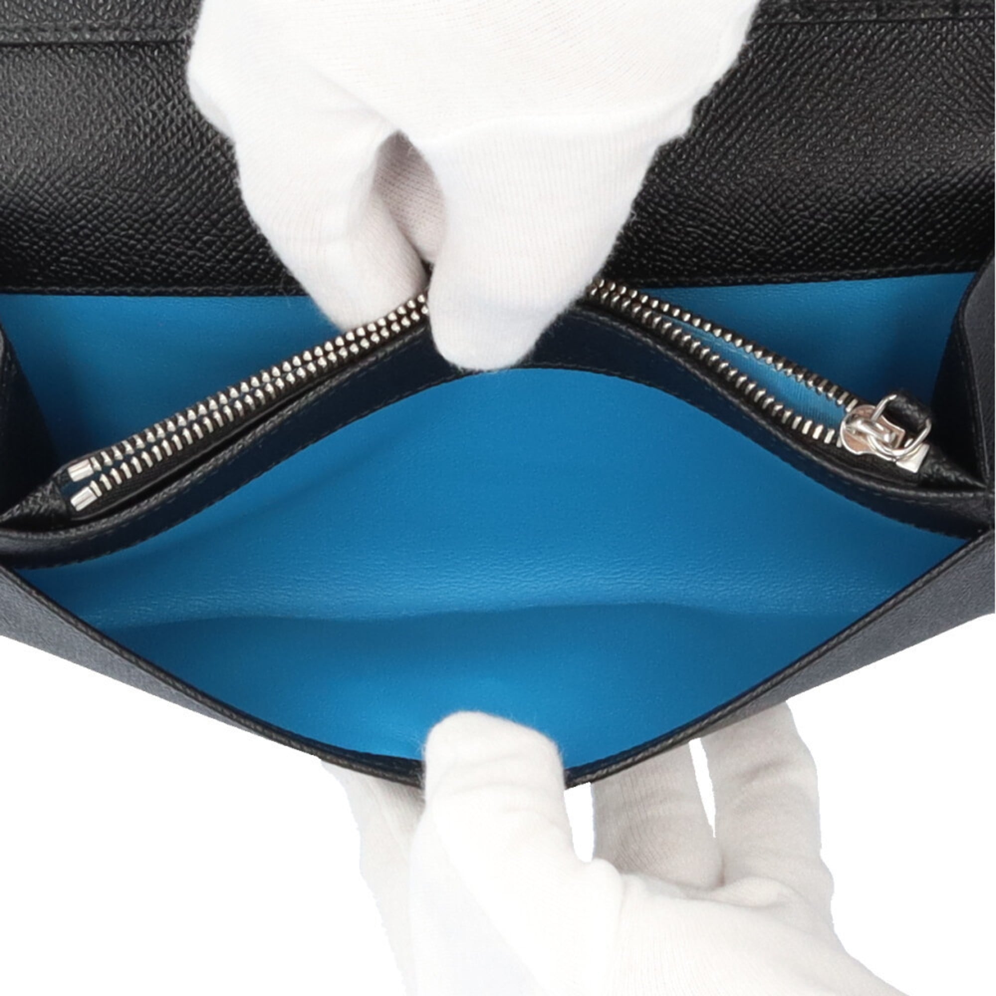 Bvlgari Black Leather Long Wallet (Tri-Fold) (Pre-Owned)