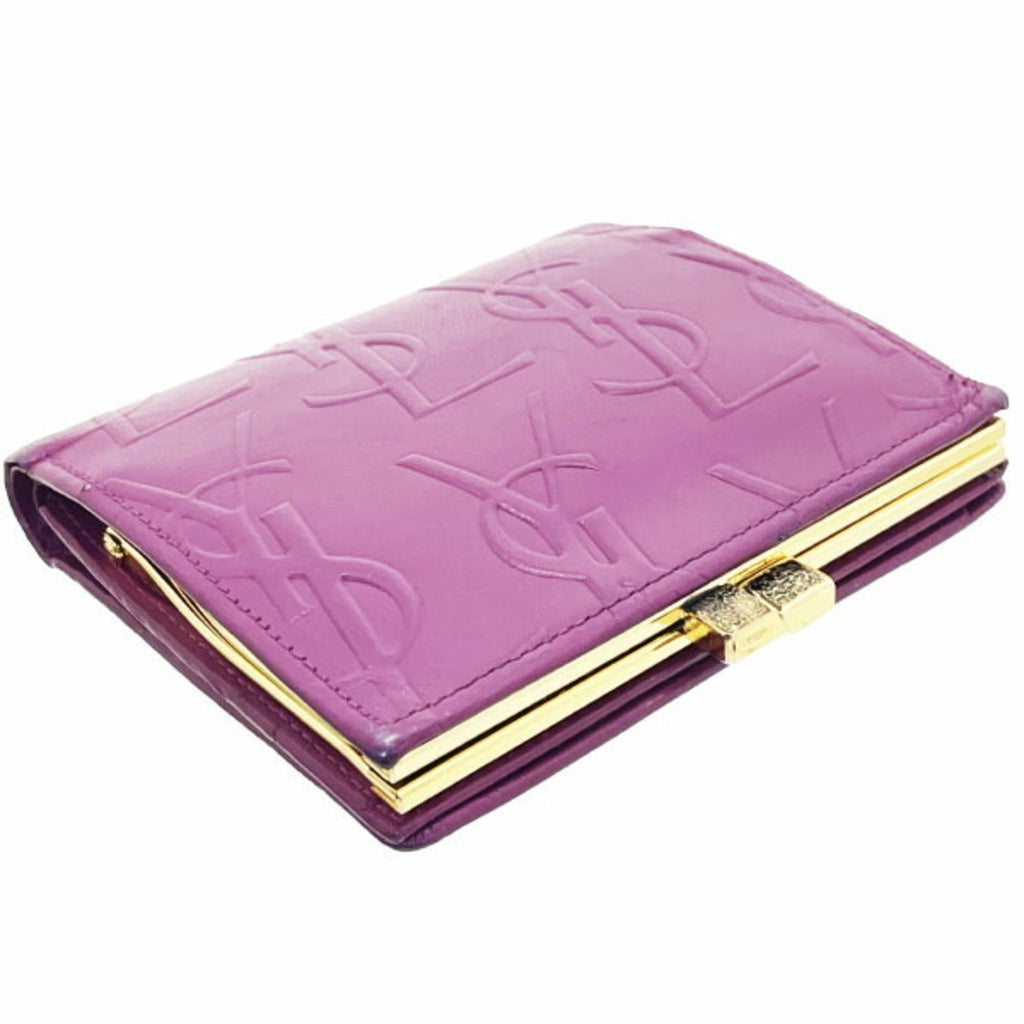 Yves Saint Laurent Purple Leather Wallet (Bi-Fold) (Pre-Owned)