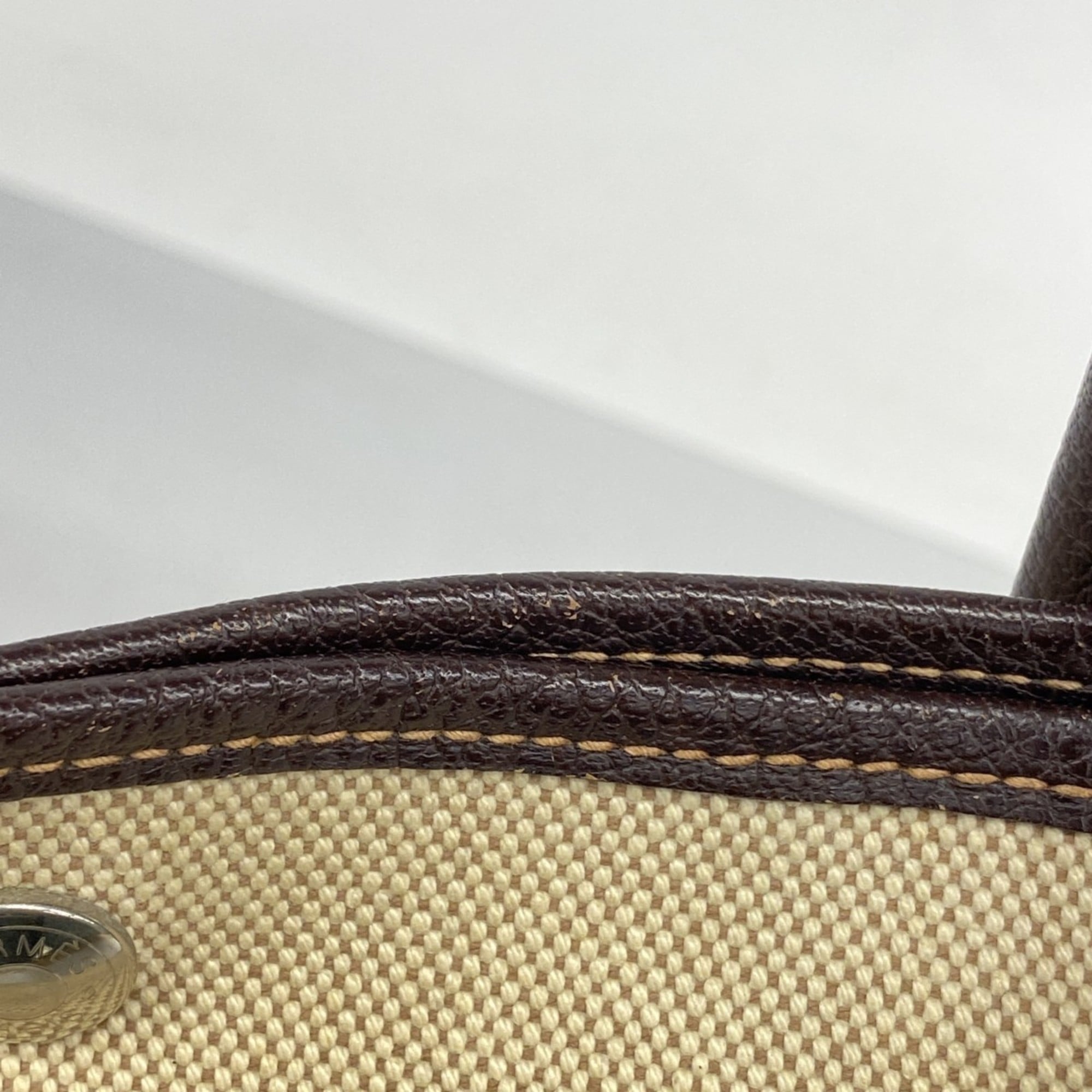 Hermes Brown Toile Officier Tote Bag (Pre-Owned)
