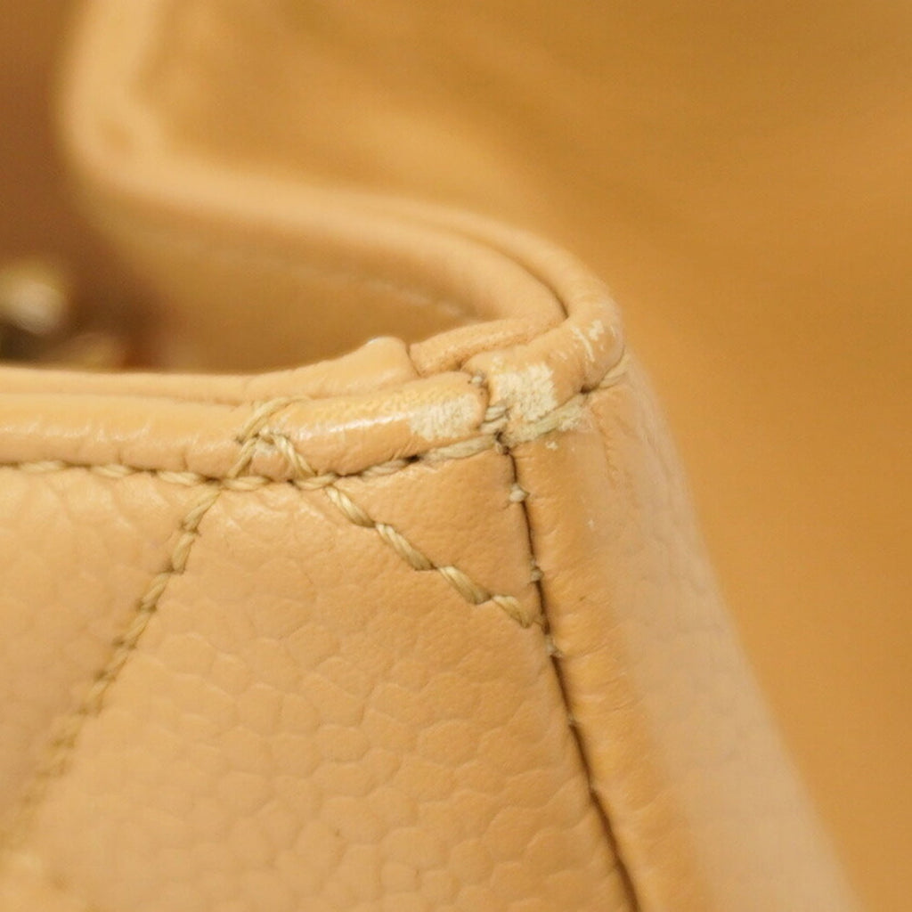 Chanel Beige Grained Calfskin Shoulder Bag (Pre-Owned)