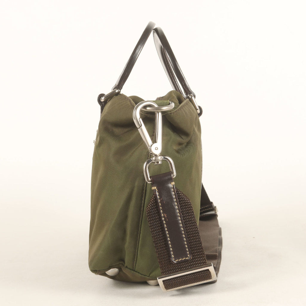 Prada Khaki Nylon Handbag (Pre-Owned)