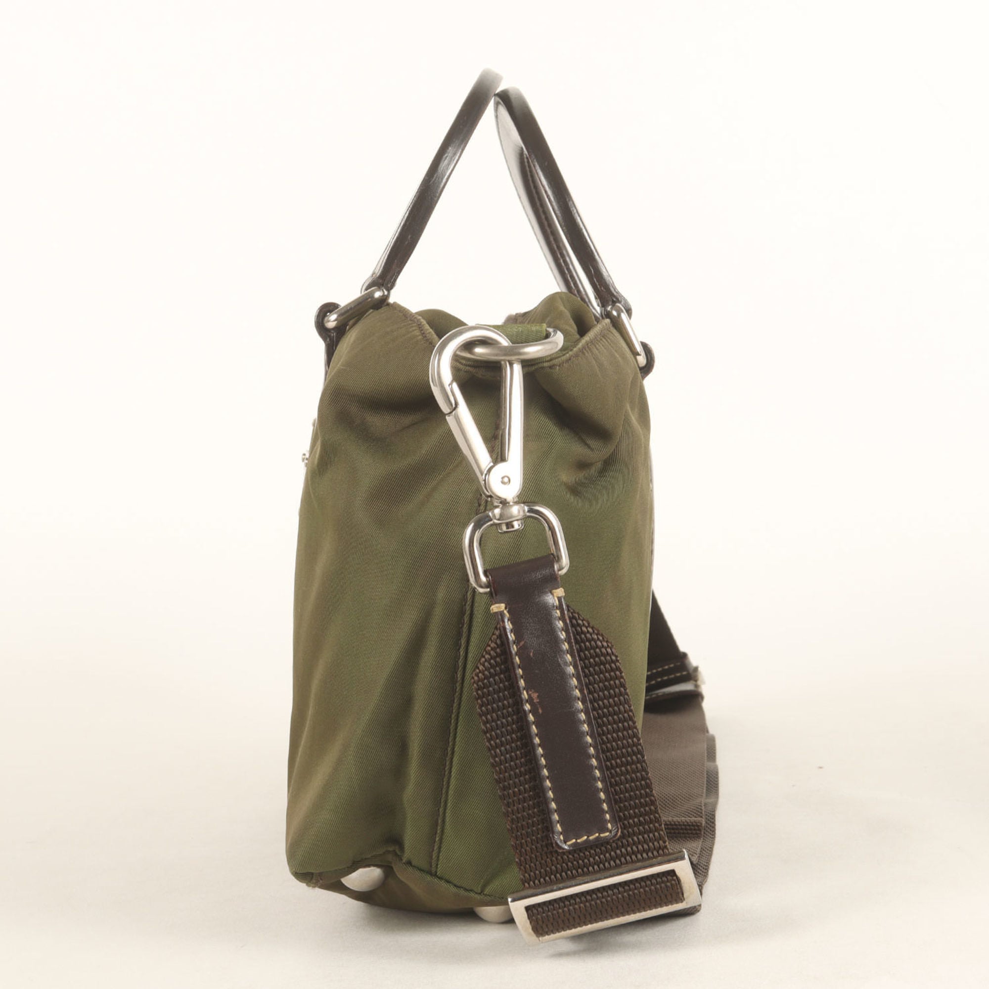 Prada Khaki Nylon Handbag (Pre-Owned)