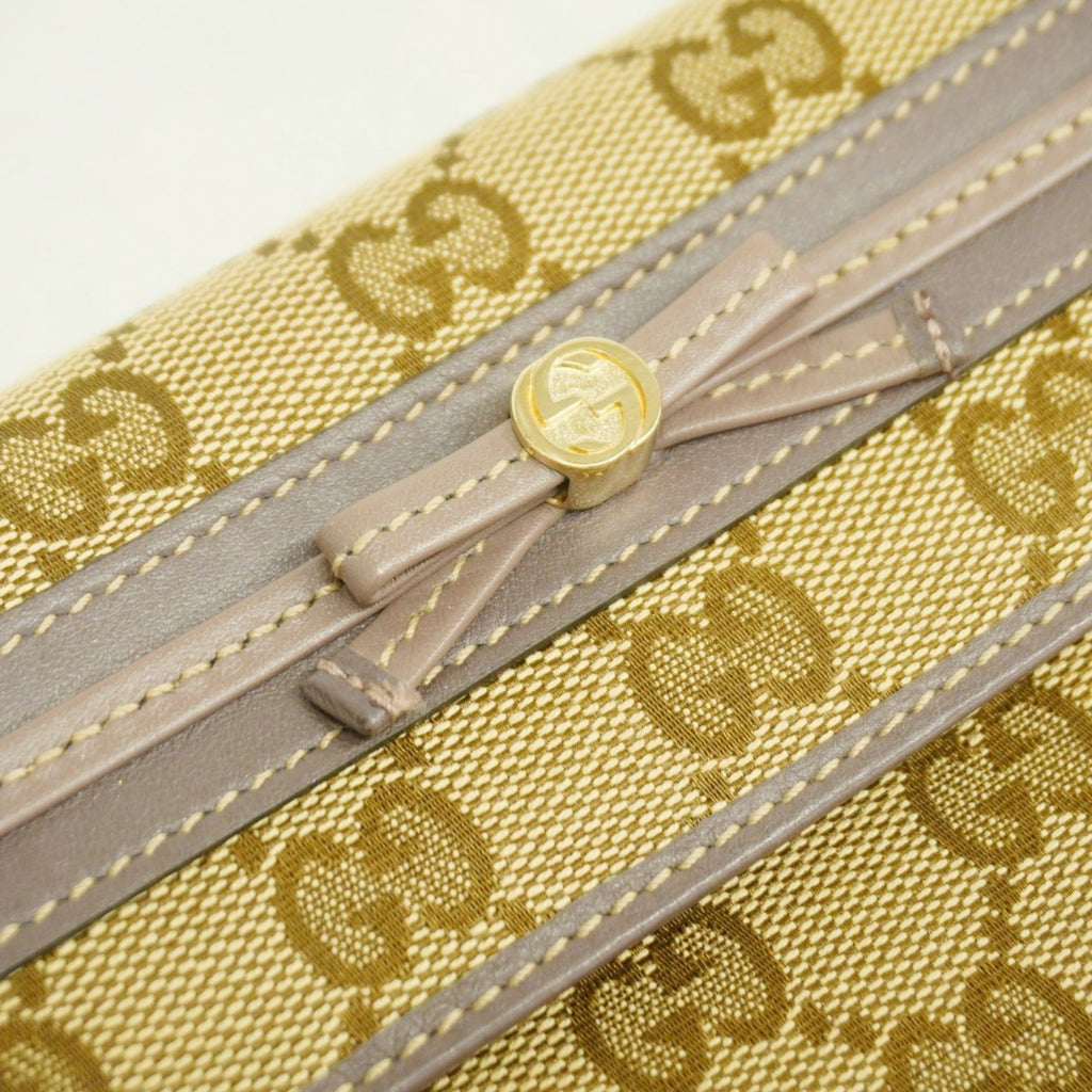 Gucci Brown Canvas Long Wallet (Bi-Fold) (Pre-Owned)