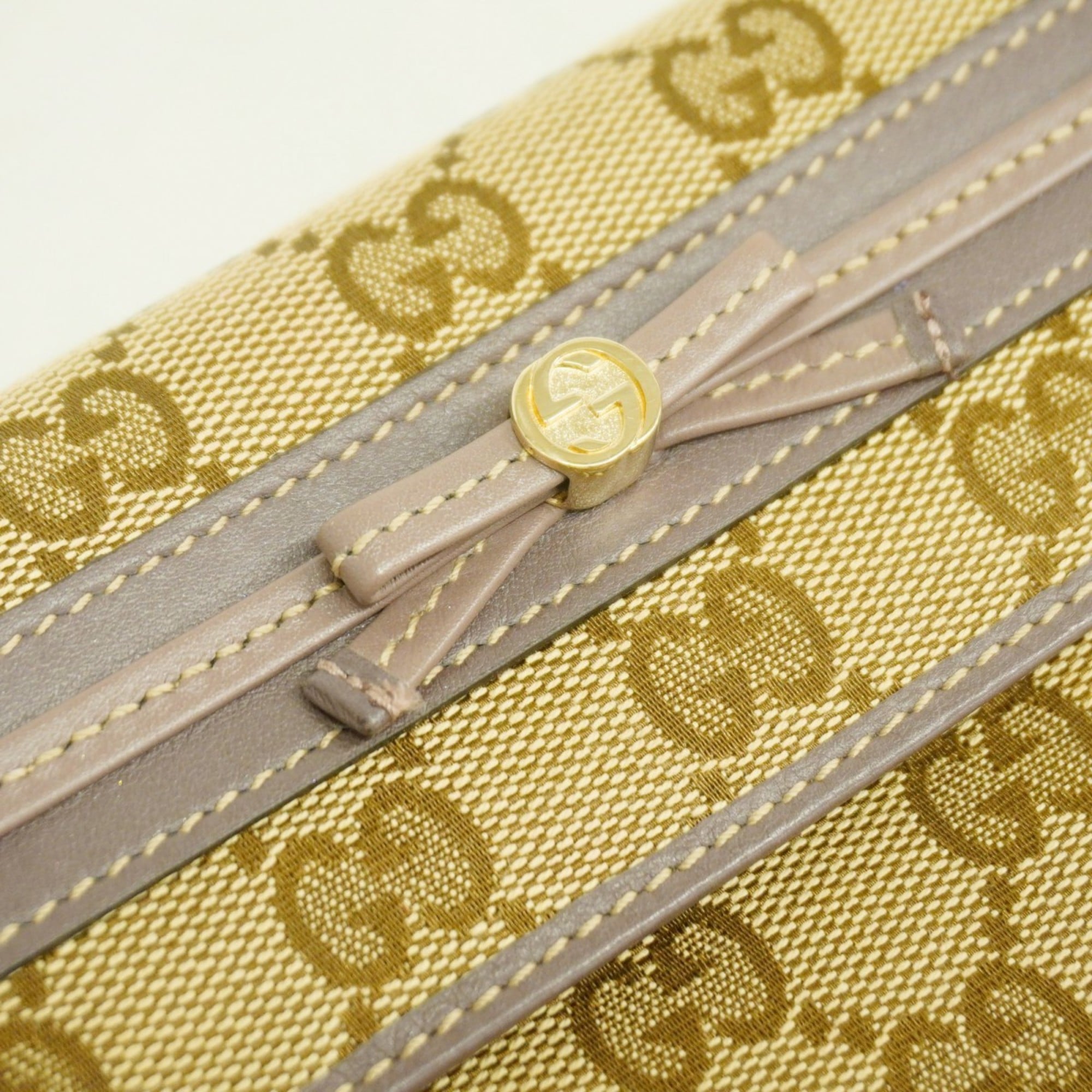 Gucci Brown Canvas Long Wallet (Bi-Fold) (Pre-Owned)