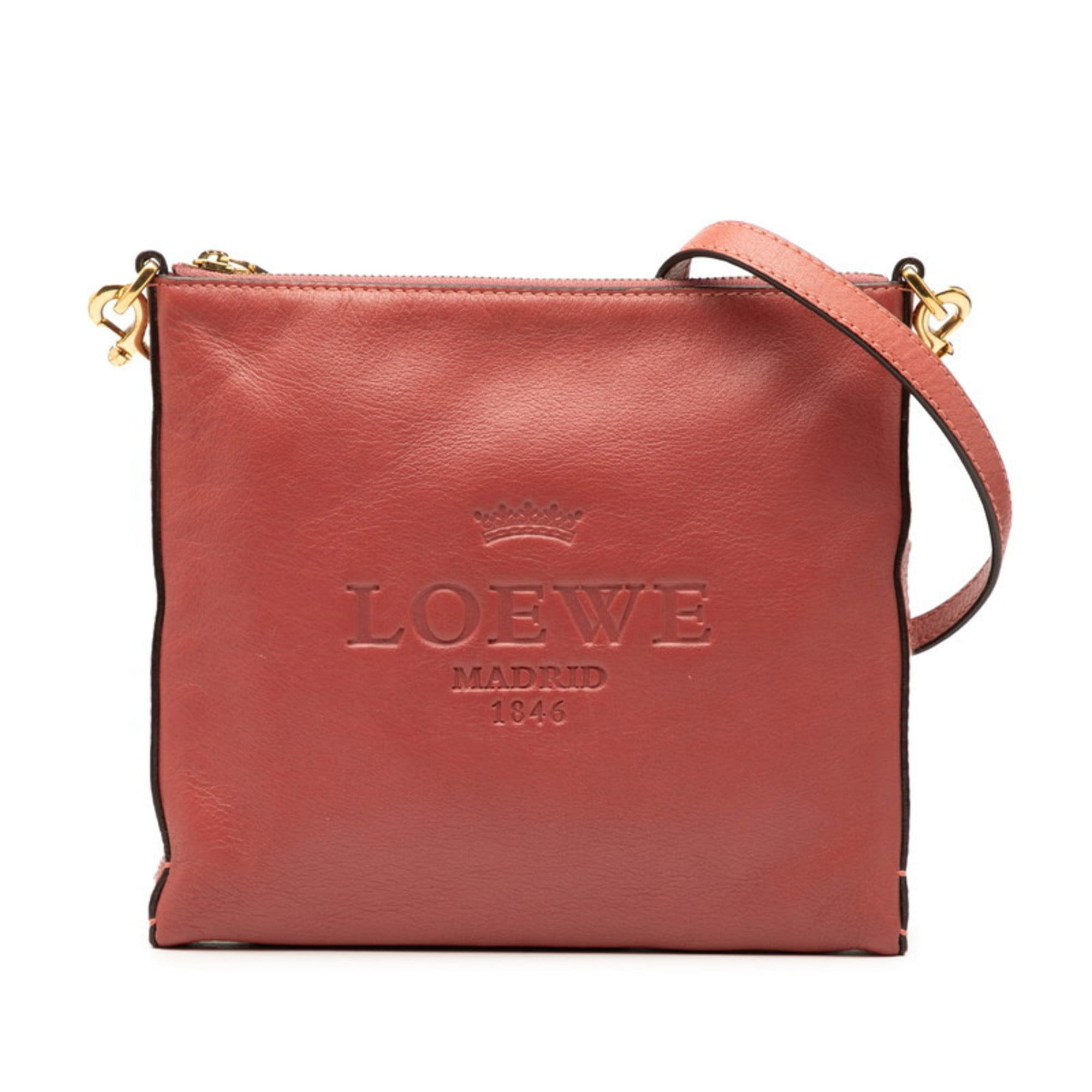 Loewe Red Color Leather Shoulder Bag (Pre-Owned)
