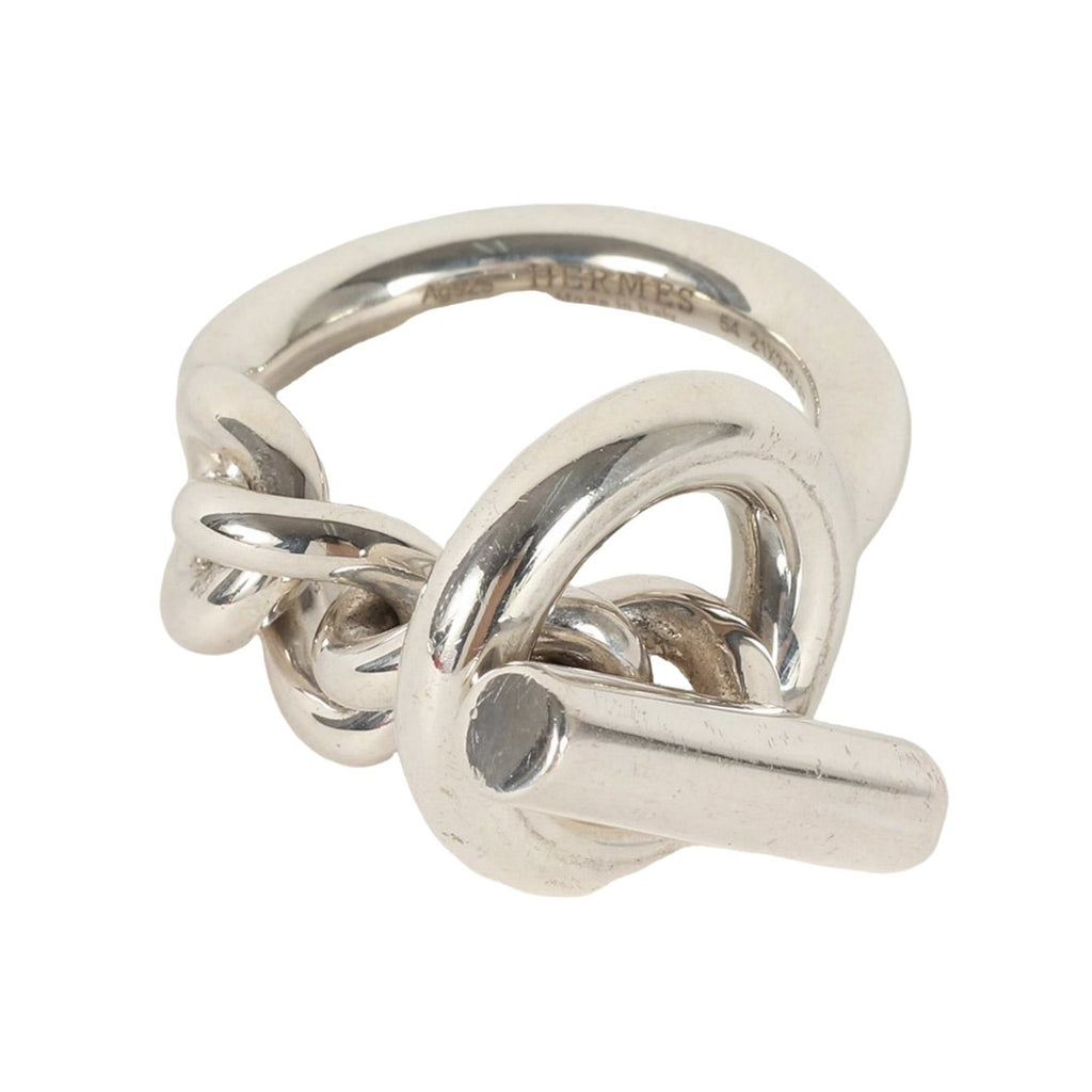 Hermes Silver Silver 925 Band Ring (Pre-Owned)