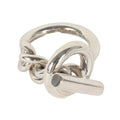 Hermes Silver Silver 925 Band Ring (Pre-Owned)