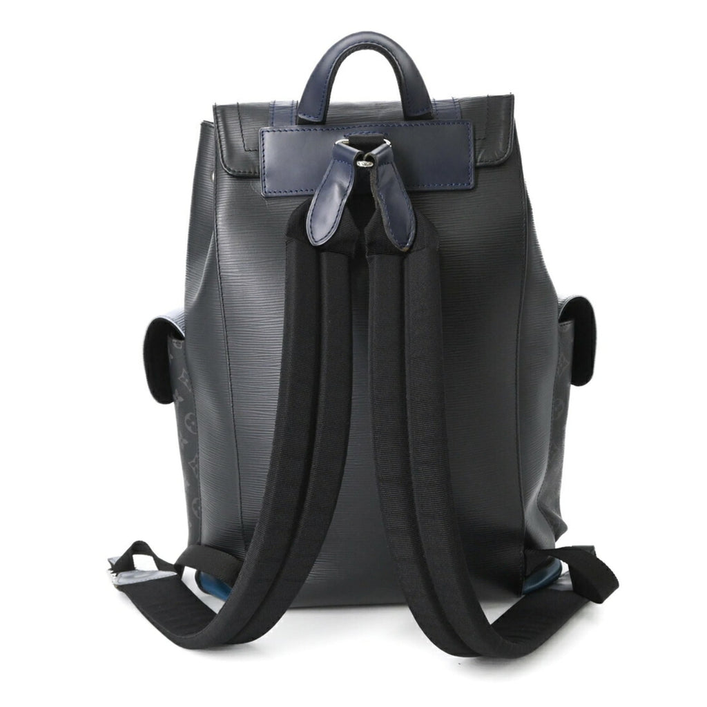 Louis Vuitton Black Blue Gray Monogram Eclipse Monogram Eclipse Epi Leather Backpack (Pre-Owned)