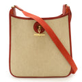 Hermes Vespa Beige Red Color Toile H Leather Shoulder Bag (Pre-Owned)