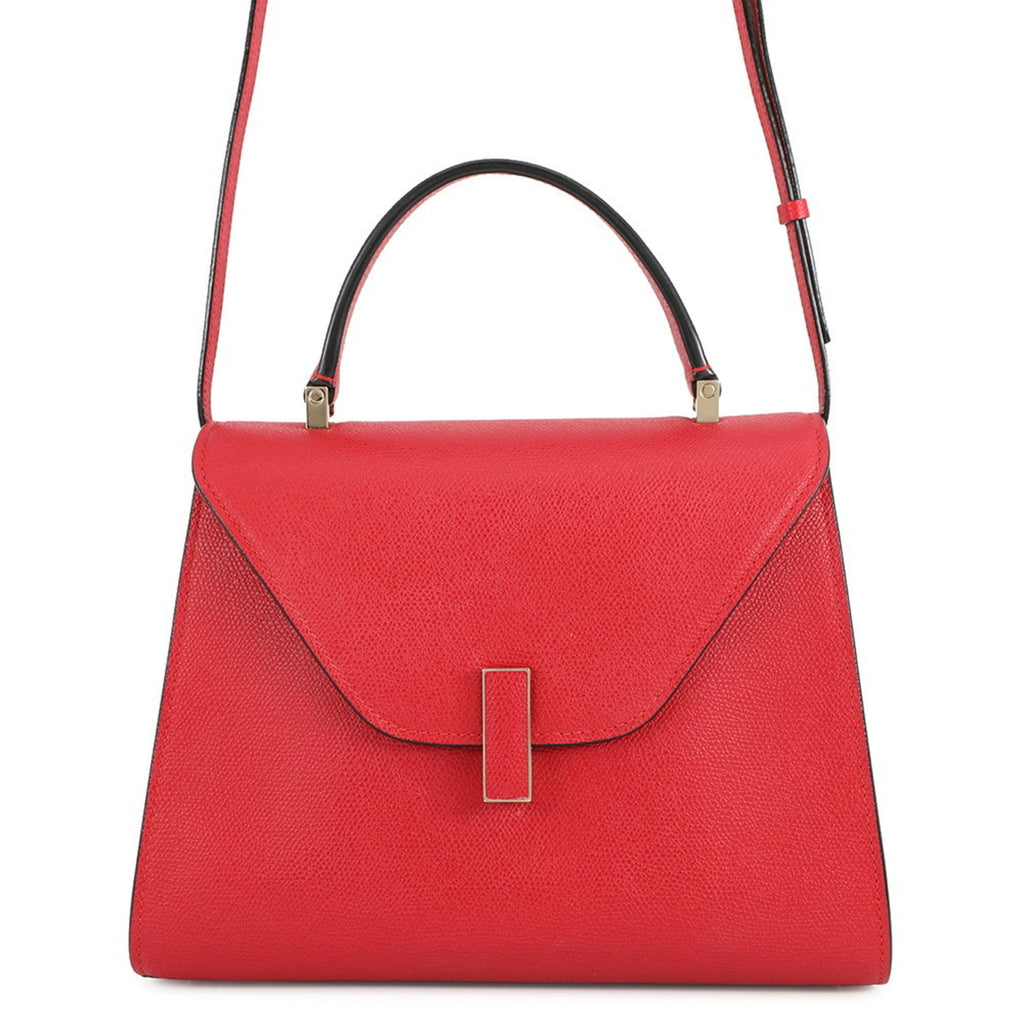 Valextra Pink Red Color Leather Handbag (Pre-Owned)