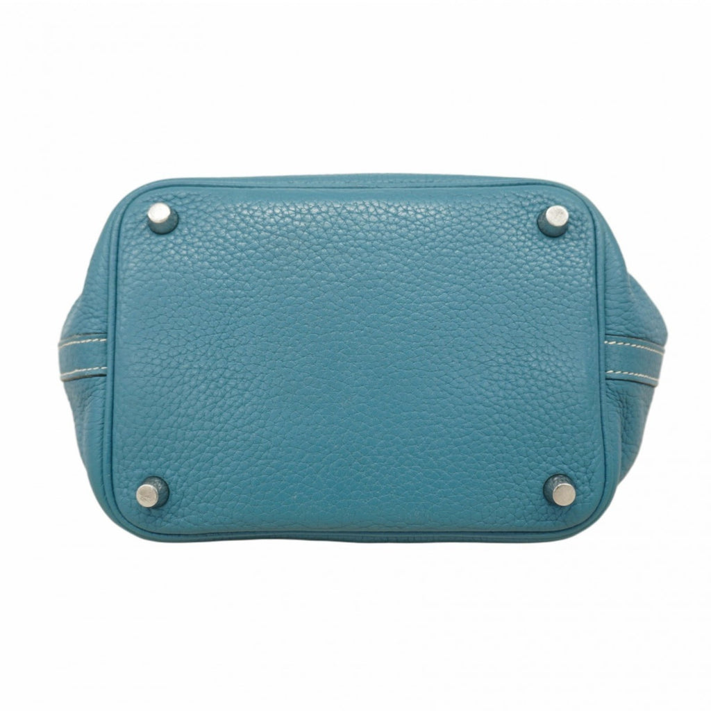 Hermes Blue Jean Taurillon Clemence Leather Handbag (Pre-Owned)