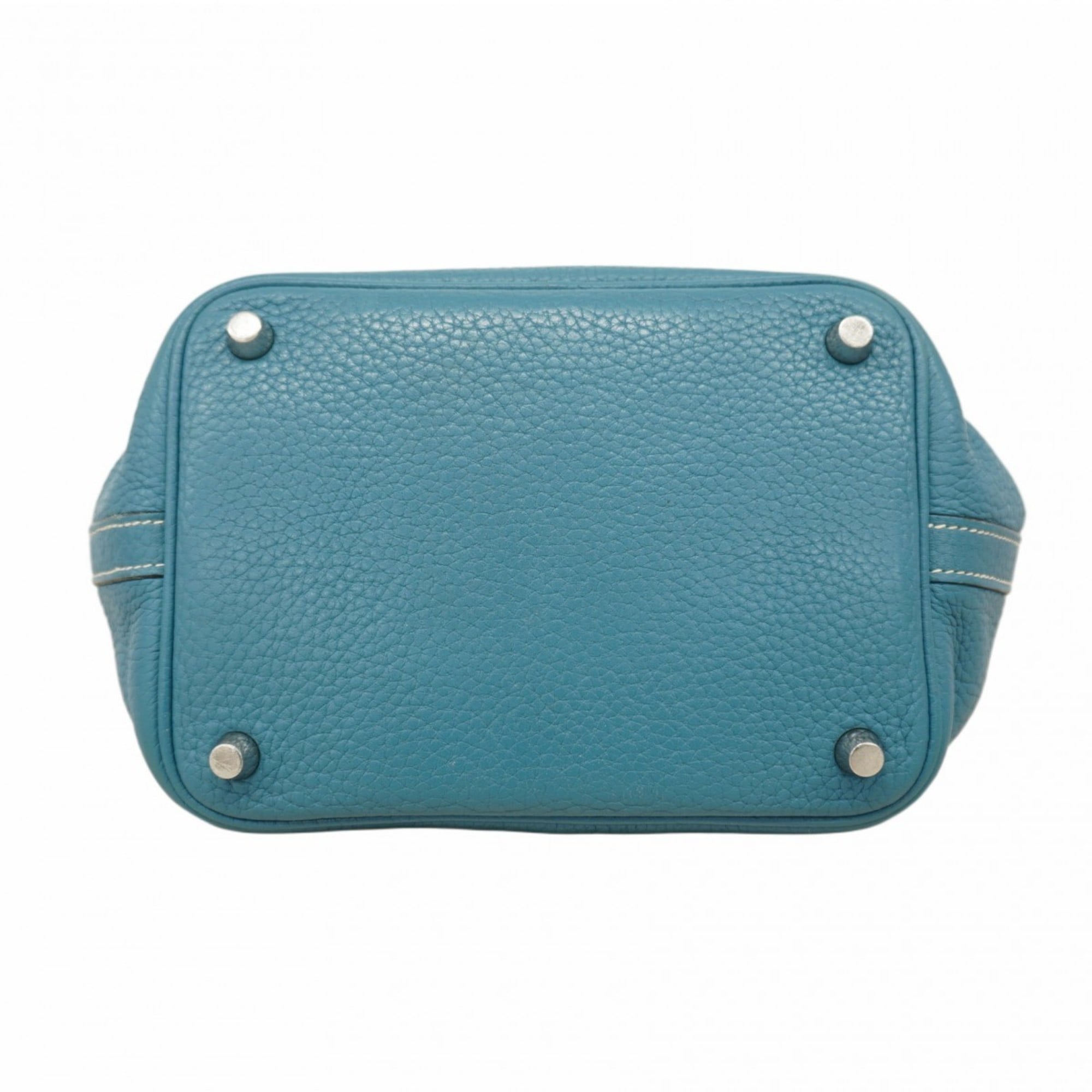 Hermes Blue Jean Taurillon Clemence Leather Handbag (Pre-Owned)