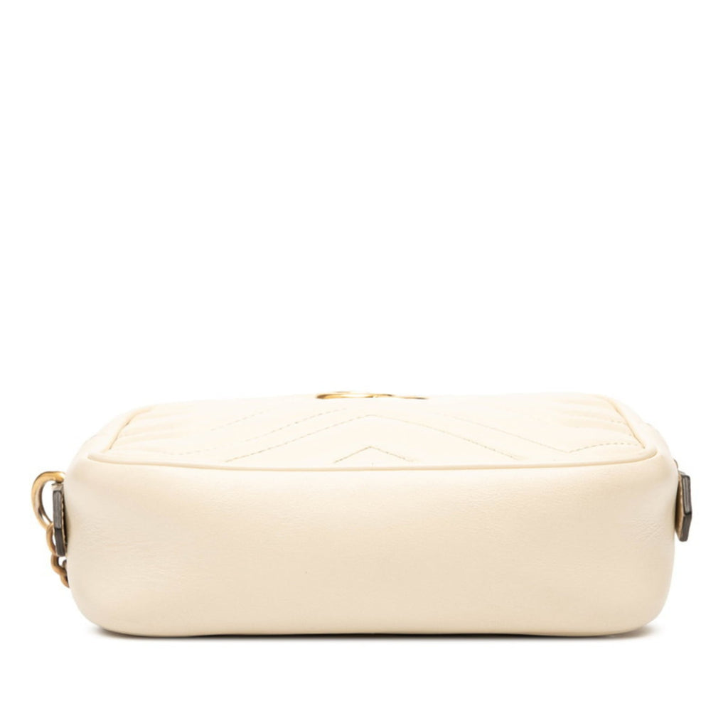 Gucci Ivory White Leather Shoulder Bag (Pre-Owned)