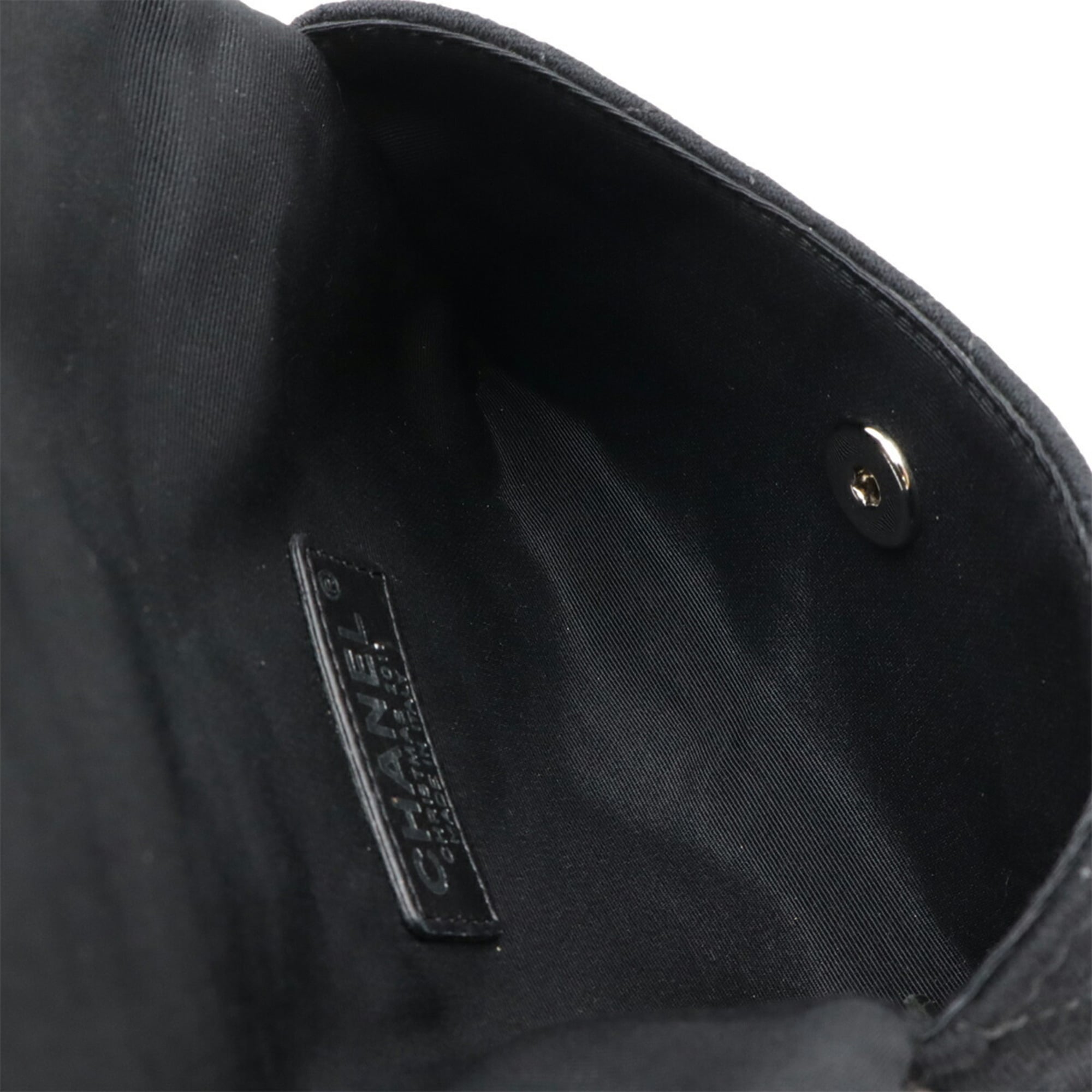 Chanel Black Cotton Pochette Shoulder Bag (Pre-Owned)
