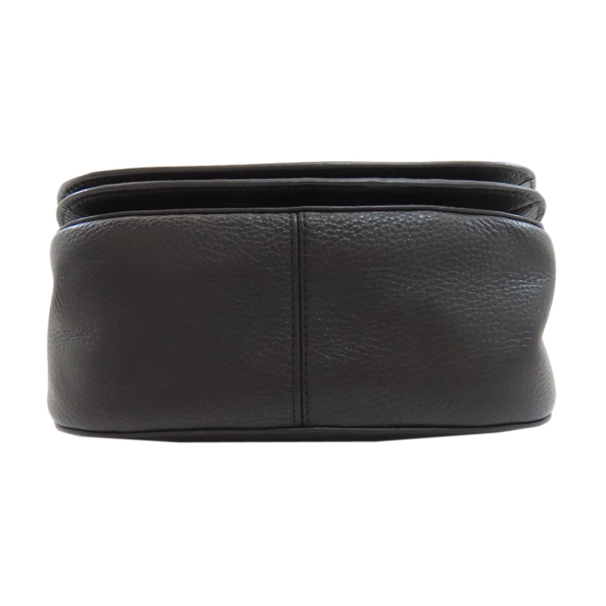 Coach Black Leather Saddle Bag Shoulder Bag (Pre-Owned)