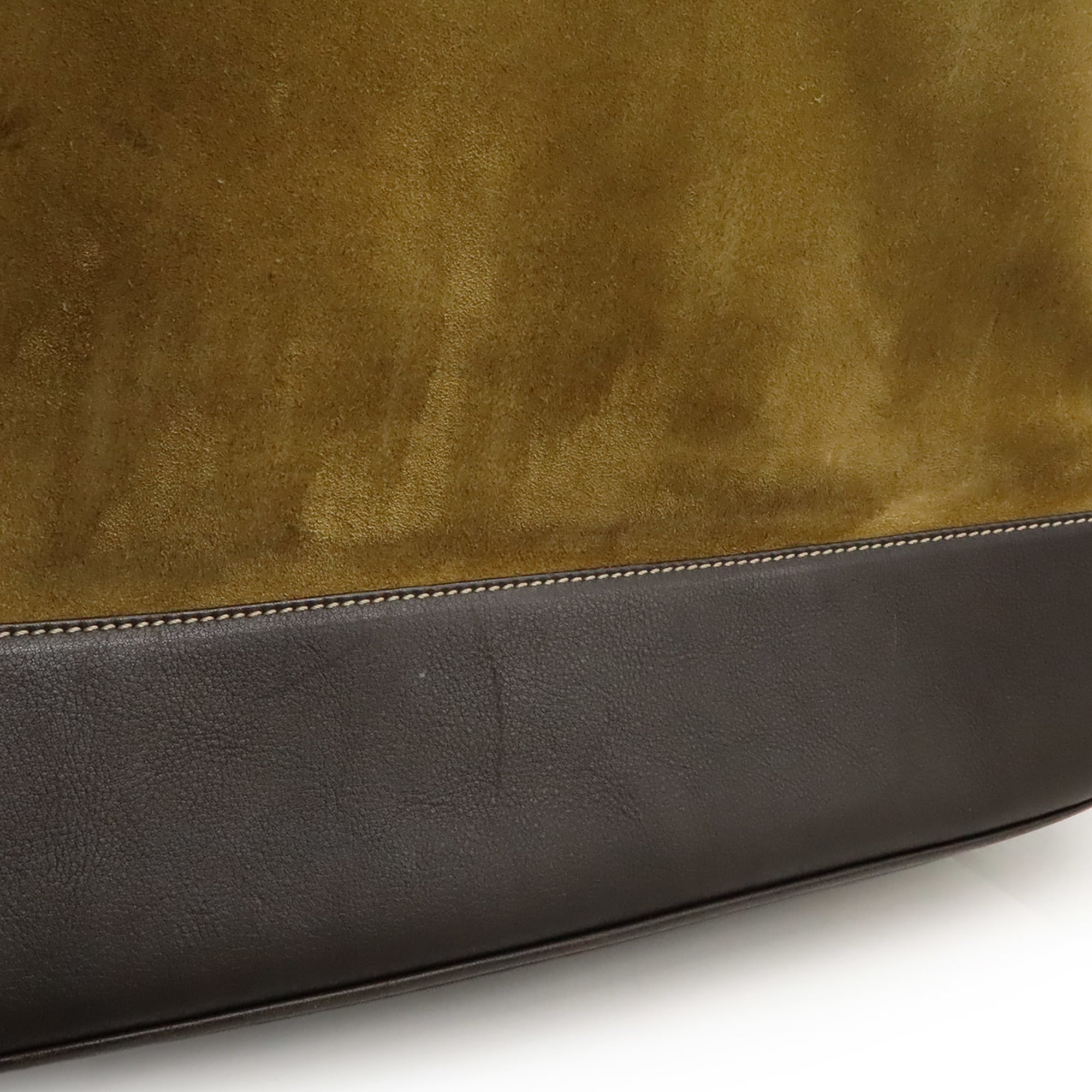 Loewe Beige Black Dark Brown Khaki Suede Leather Pouch Tote Bag (Pre-Owned)