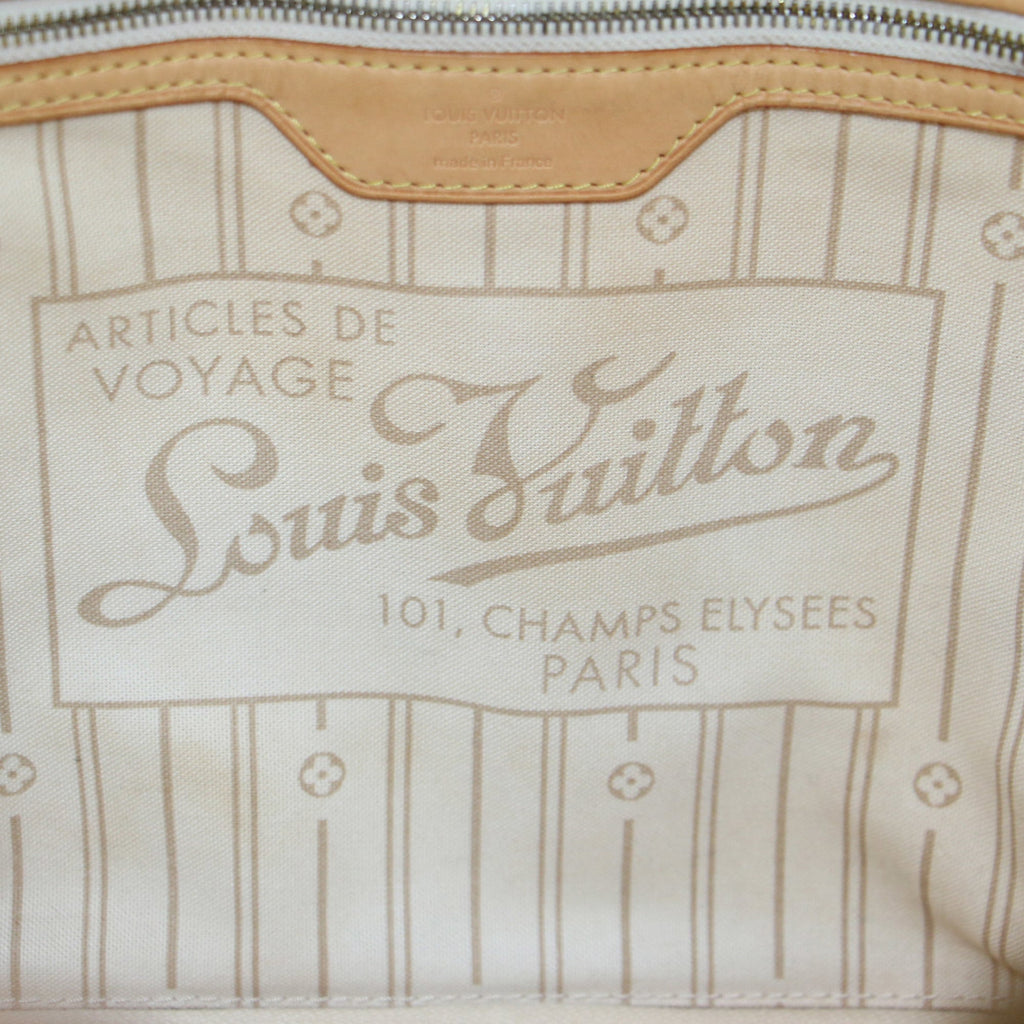 Louis Vuitton White Damier Azur Handbag Tote Bag (Pre-Owned)