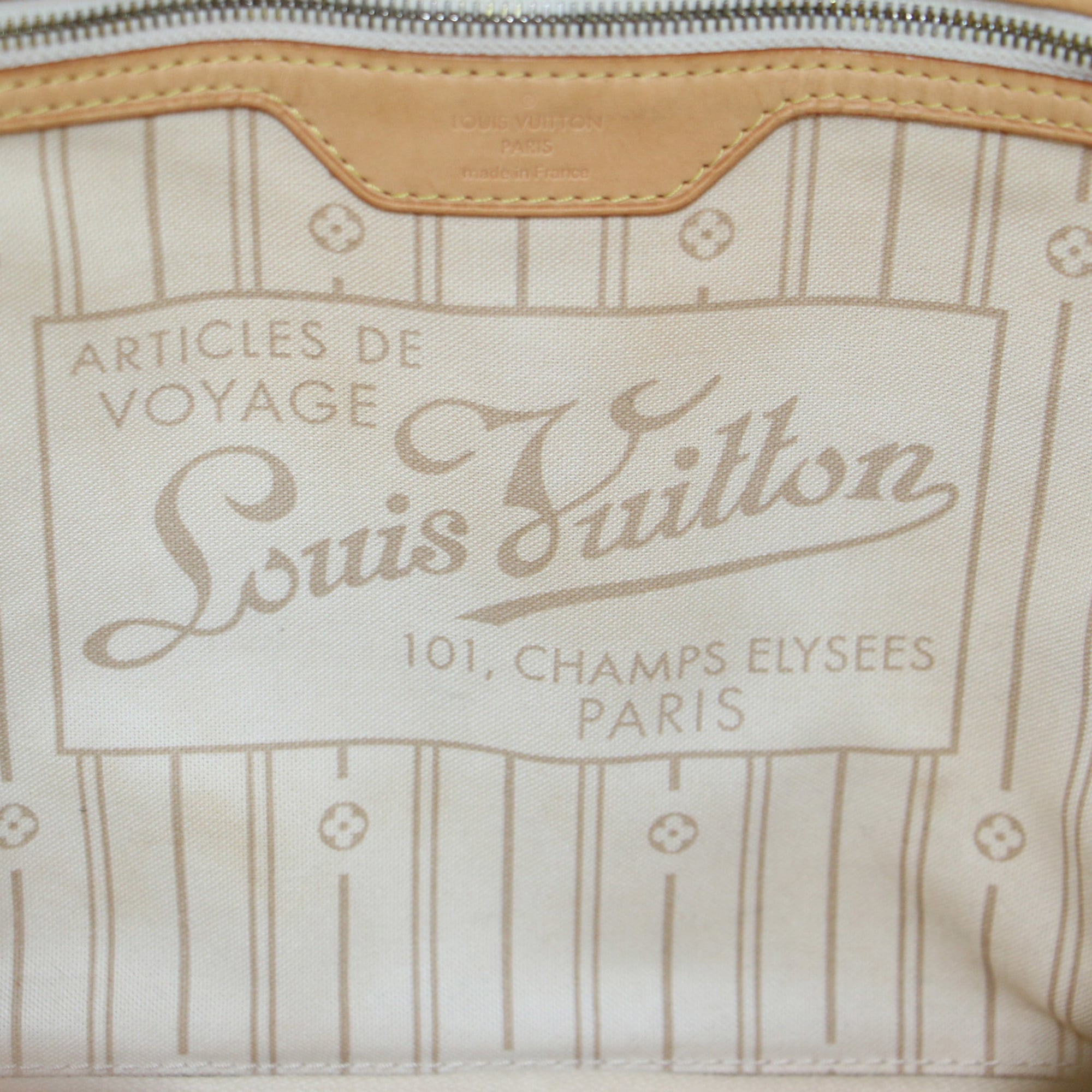 Louis Vuitton White Damier Azur Handbag Tote Bag (Pre-Owned)
