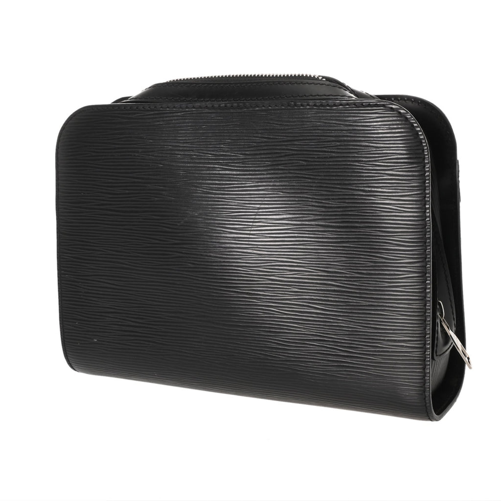 Louis Vuitton Noir Leather Briefcase (Pre-Owned)