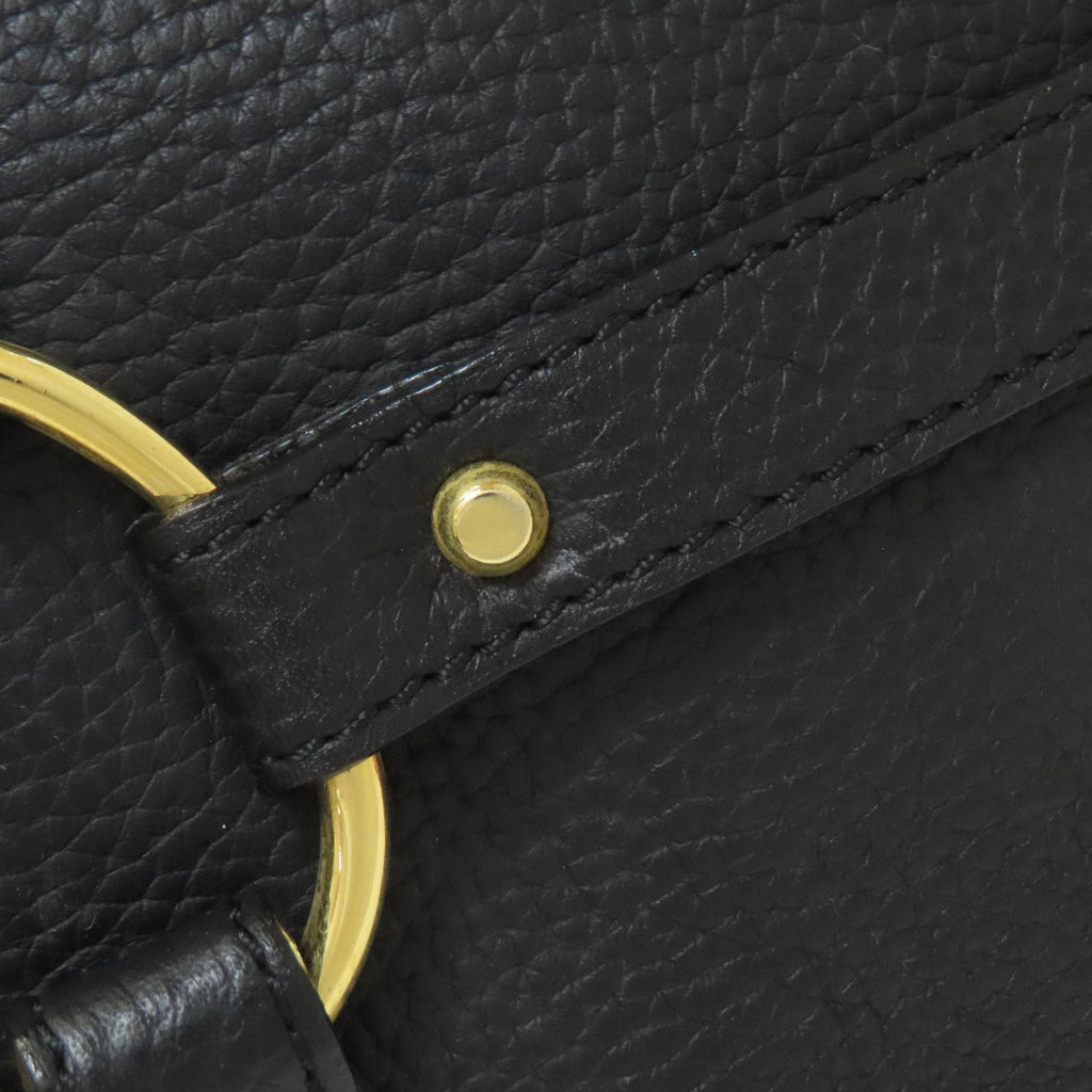 A.D.M.J Black Leather Boston Bag (Pre-Owned)