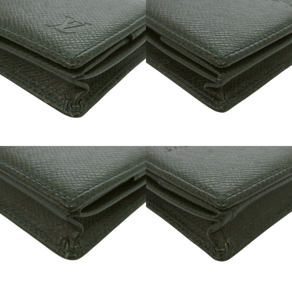 Louis Vuitton Green Taiga Leather Leather Coin Purse/Coin Case (Pre-Owned)