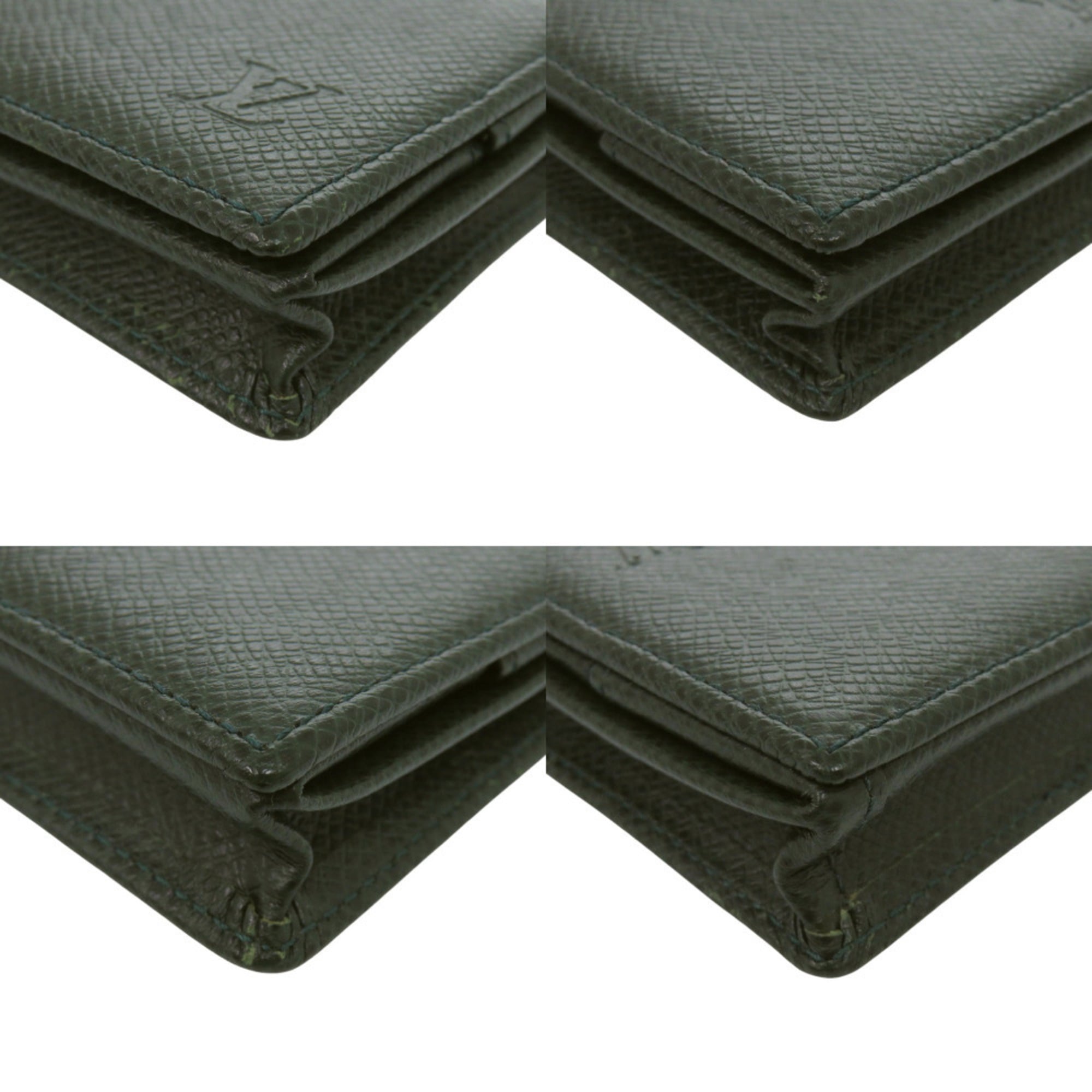 Louis Vuitton Green Taiga Leather Leather Coin Purse/Coin Case (Pre-Owned)