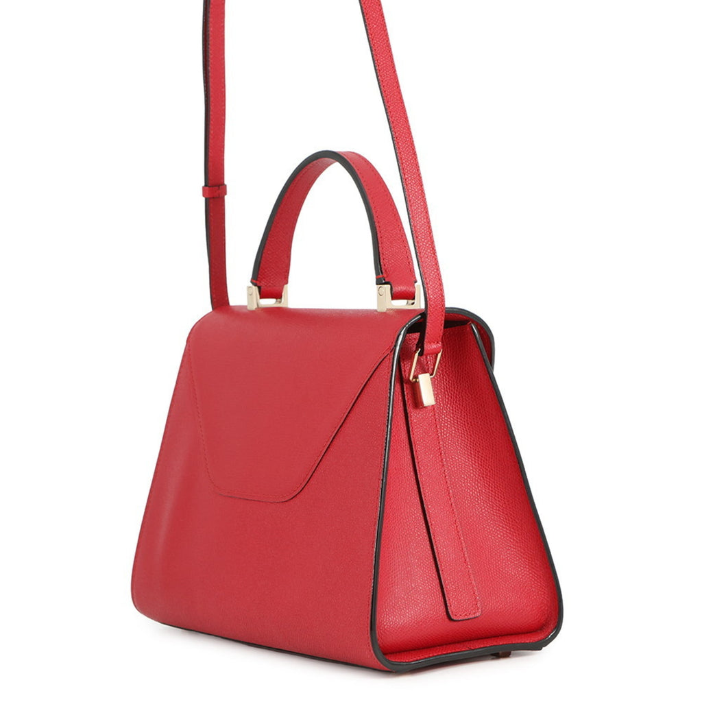 Valextra Pink Red Color Leather Handbag (Pre-Owned)