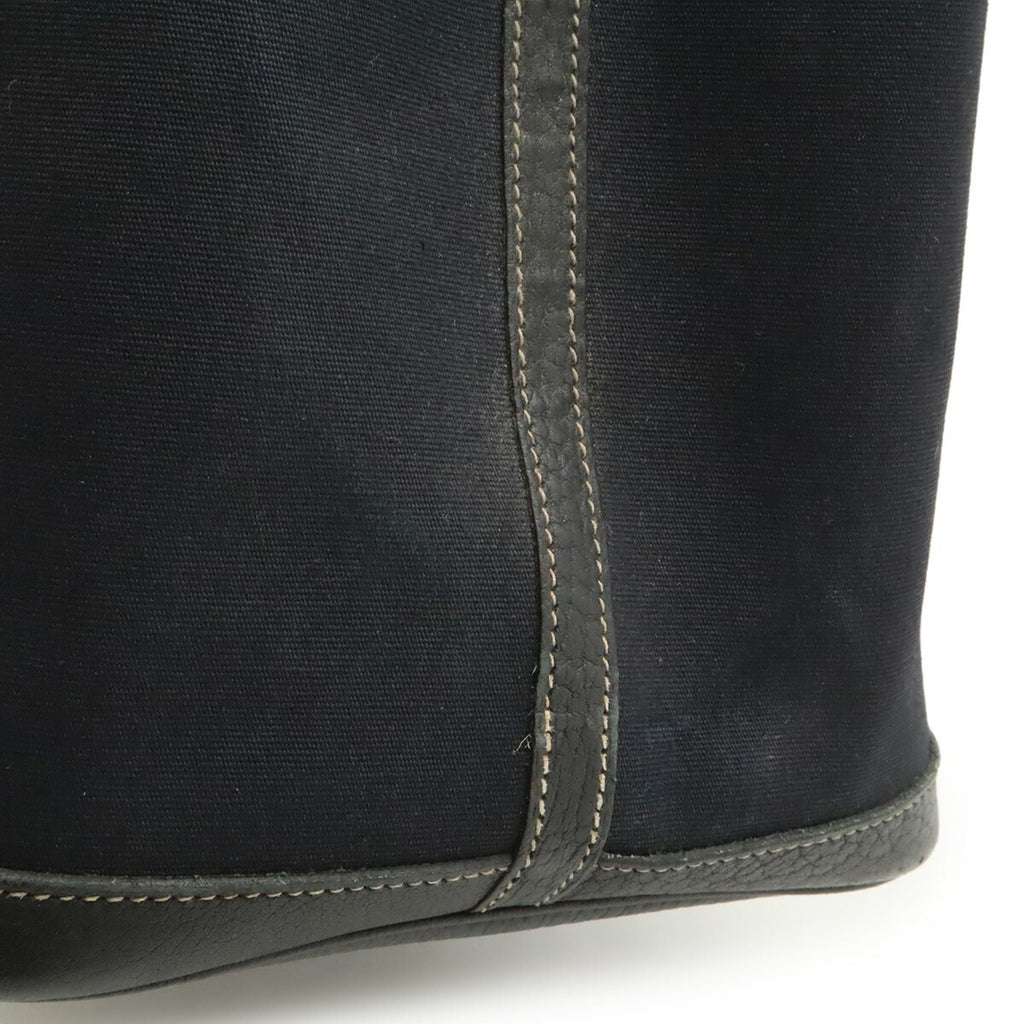 Hermes Garden Black Toile Officier Handbag Tote Bag (Pre-Owned)
