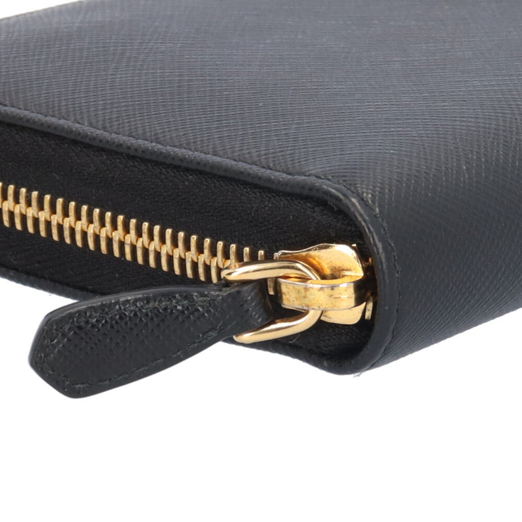 Prada Black Leather Long Wallet (Bi-Fold) (Pre-Owned)
