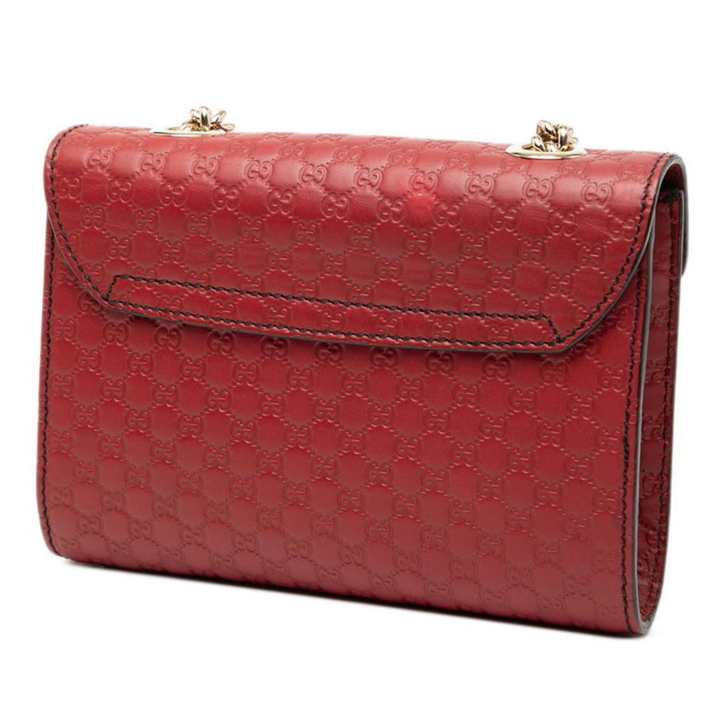 Gucci Red Color Leather Shoulder Bag (Pre-Owned)