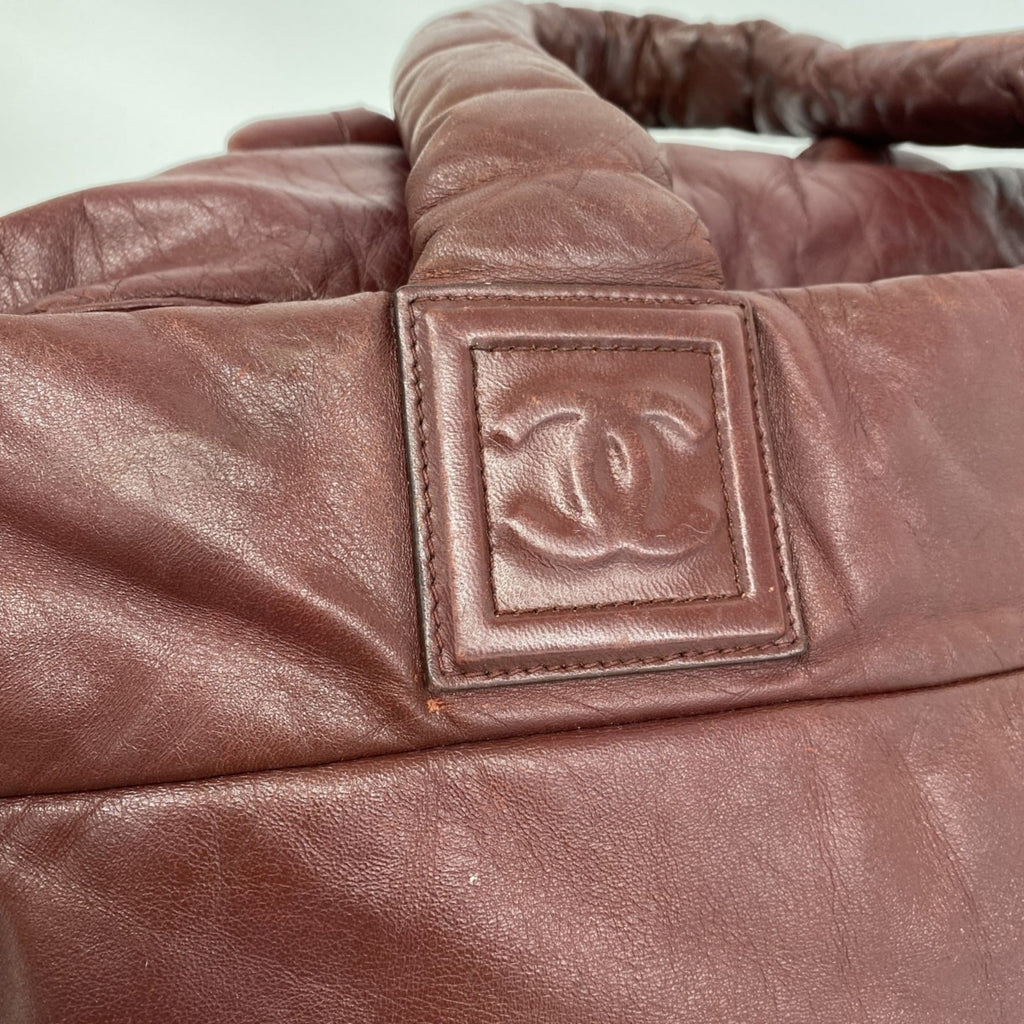 Chanel Bordeaux Leather Tote Bag (Pre-Owned)