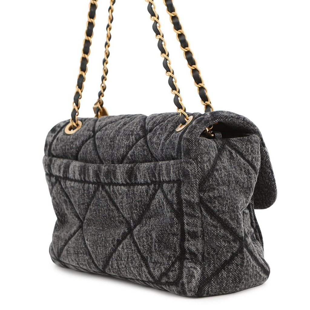 Chanel Matelasse Black Denim Shoulder Bag (Pre-Owned)