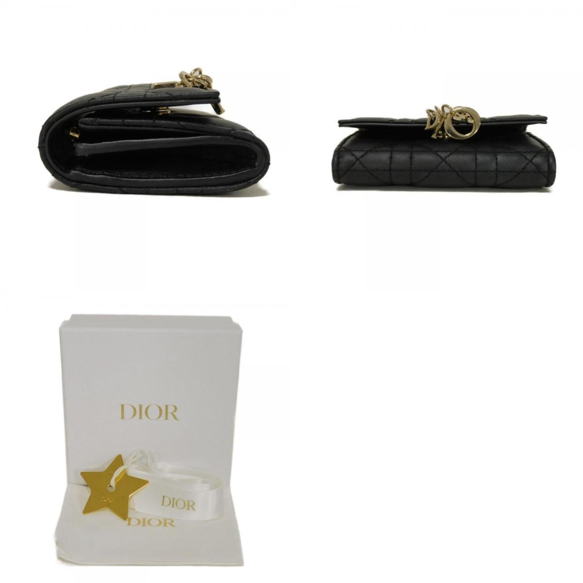 Christian Dior Black Leather Wallet (Bi-Fold) (Pre-Owned)